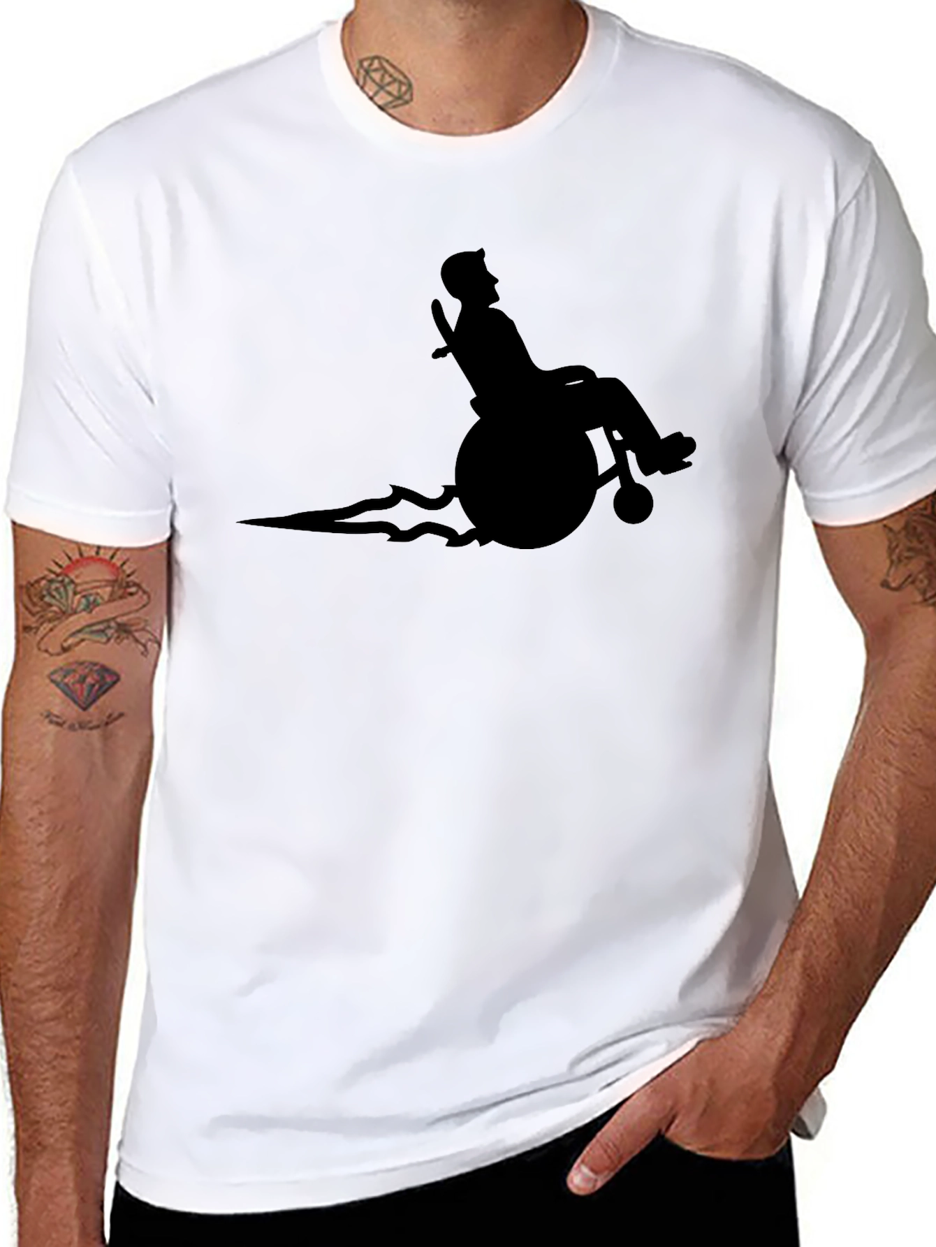 Speedy Wheelchair T-Shirt - Black Graphic Tee