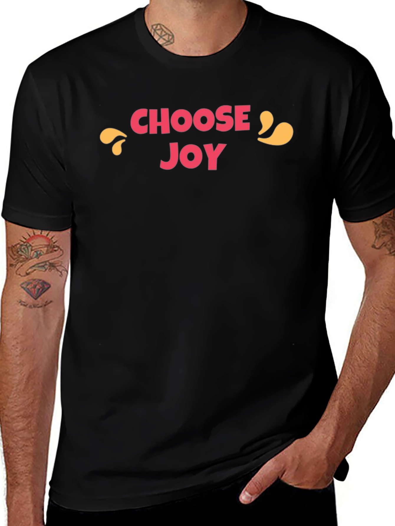 Choose Joy Graphic Tee - Black Cotton T-Shirt