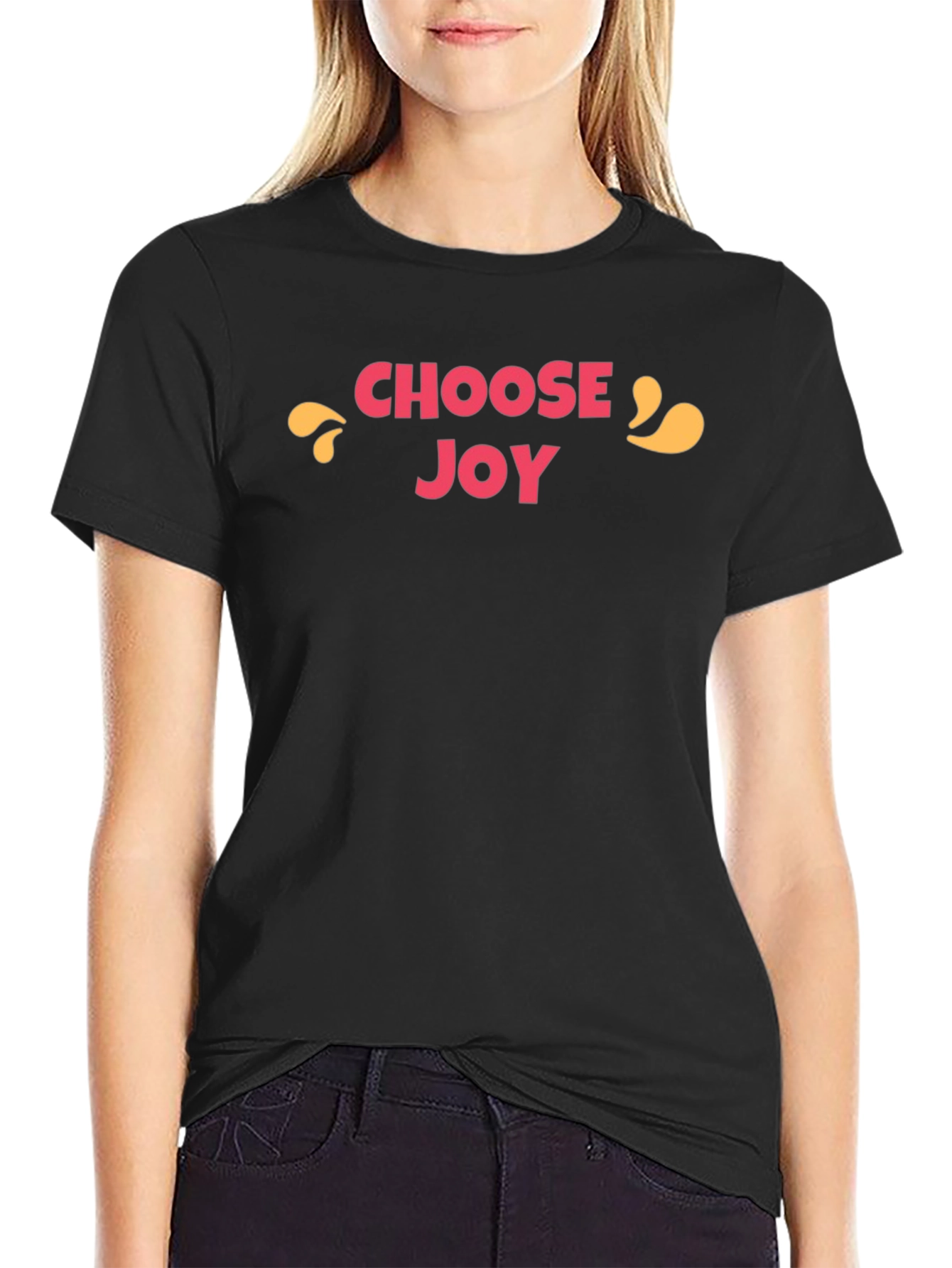 Choose Joy Graphic Tee - Black Cotton T-Shirt