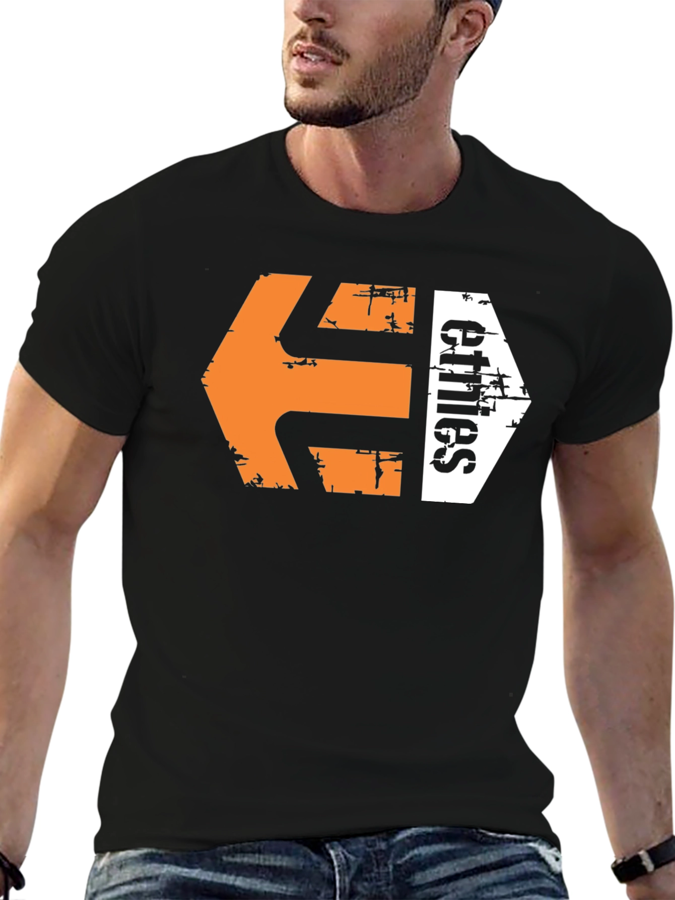 Etines Graphic Tee - Mens Black Cotton Blend
