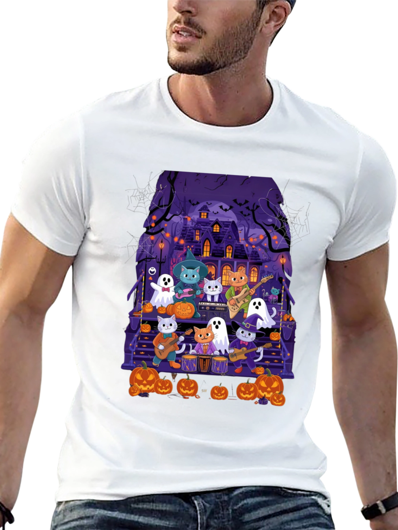 Halloween Cats Band T-Shirt