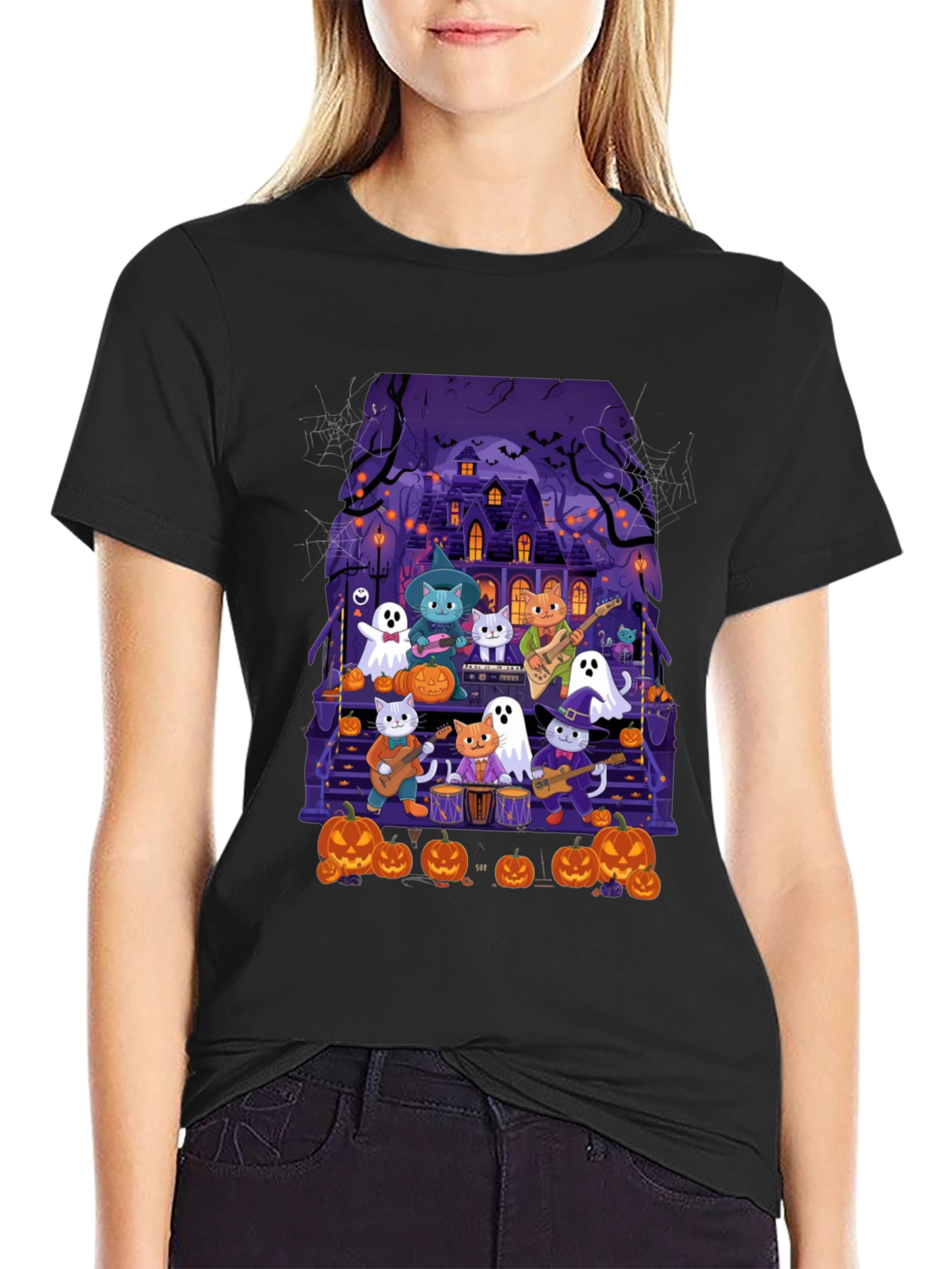 Halloween Cats Band T-Shirt