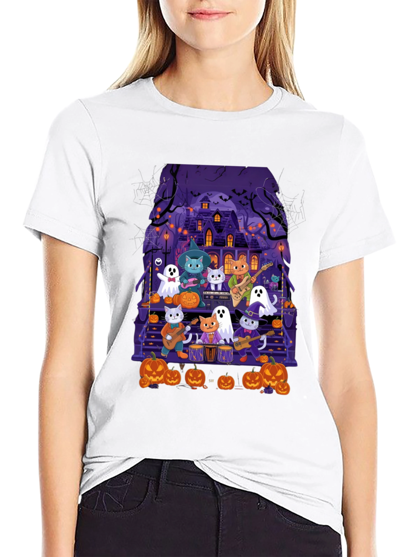 Halloween Cats Band T-Shirt