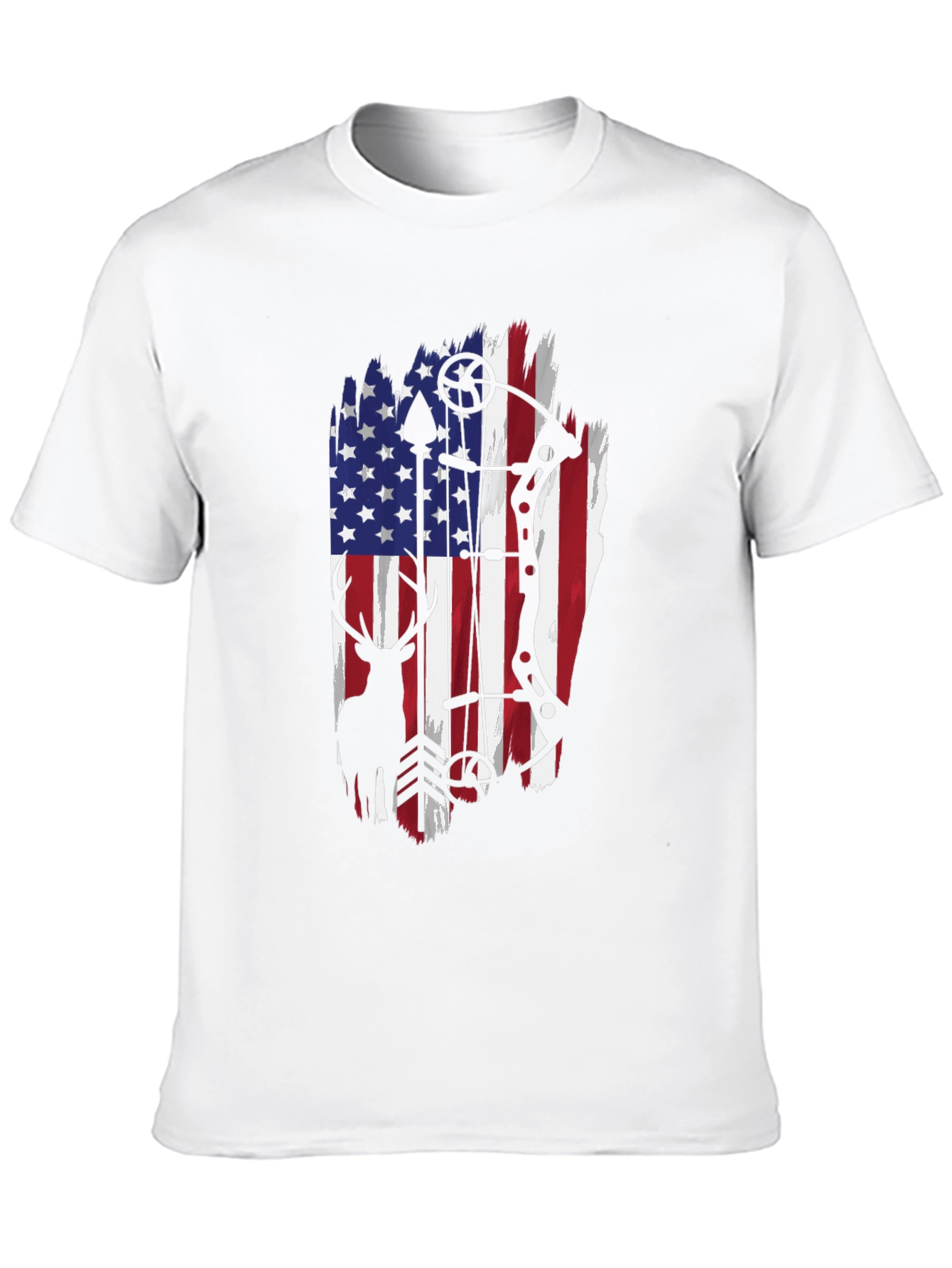 American Flag Deer Hunting T-Shirt