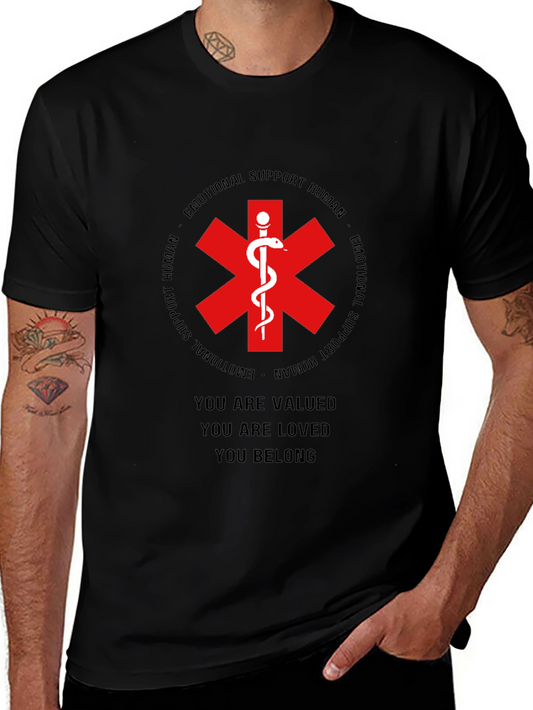 Emotional Support Human Tee - Valued Loved Belong