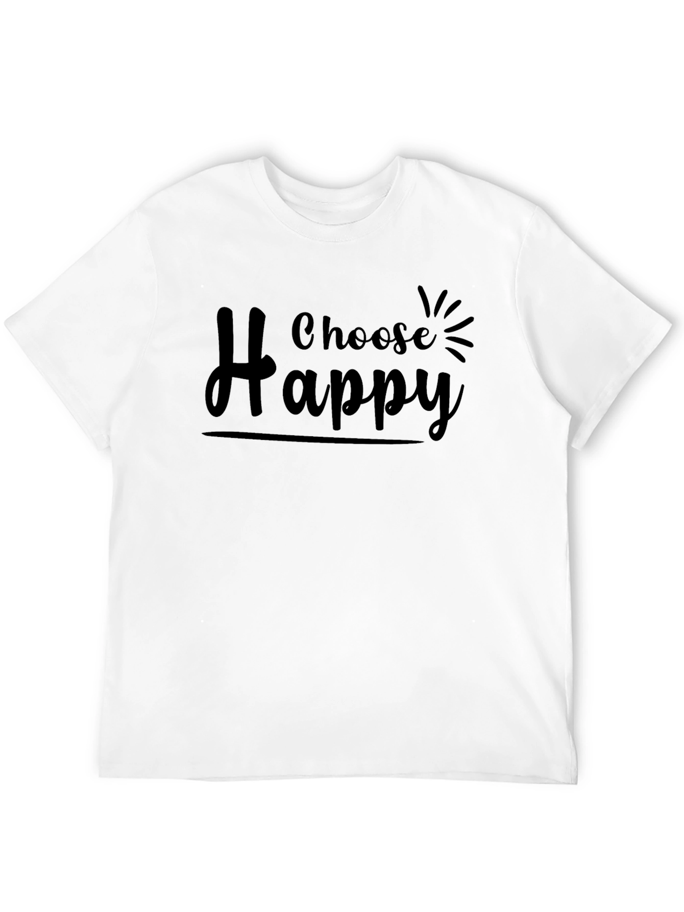 Choose Happy Graphic Tee - Stylish Black T-Shirt