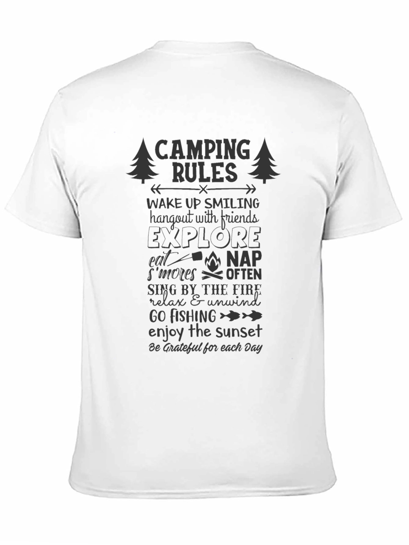 Camping Rules Graphic Tee - Adventure Ready T-Shirt