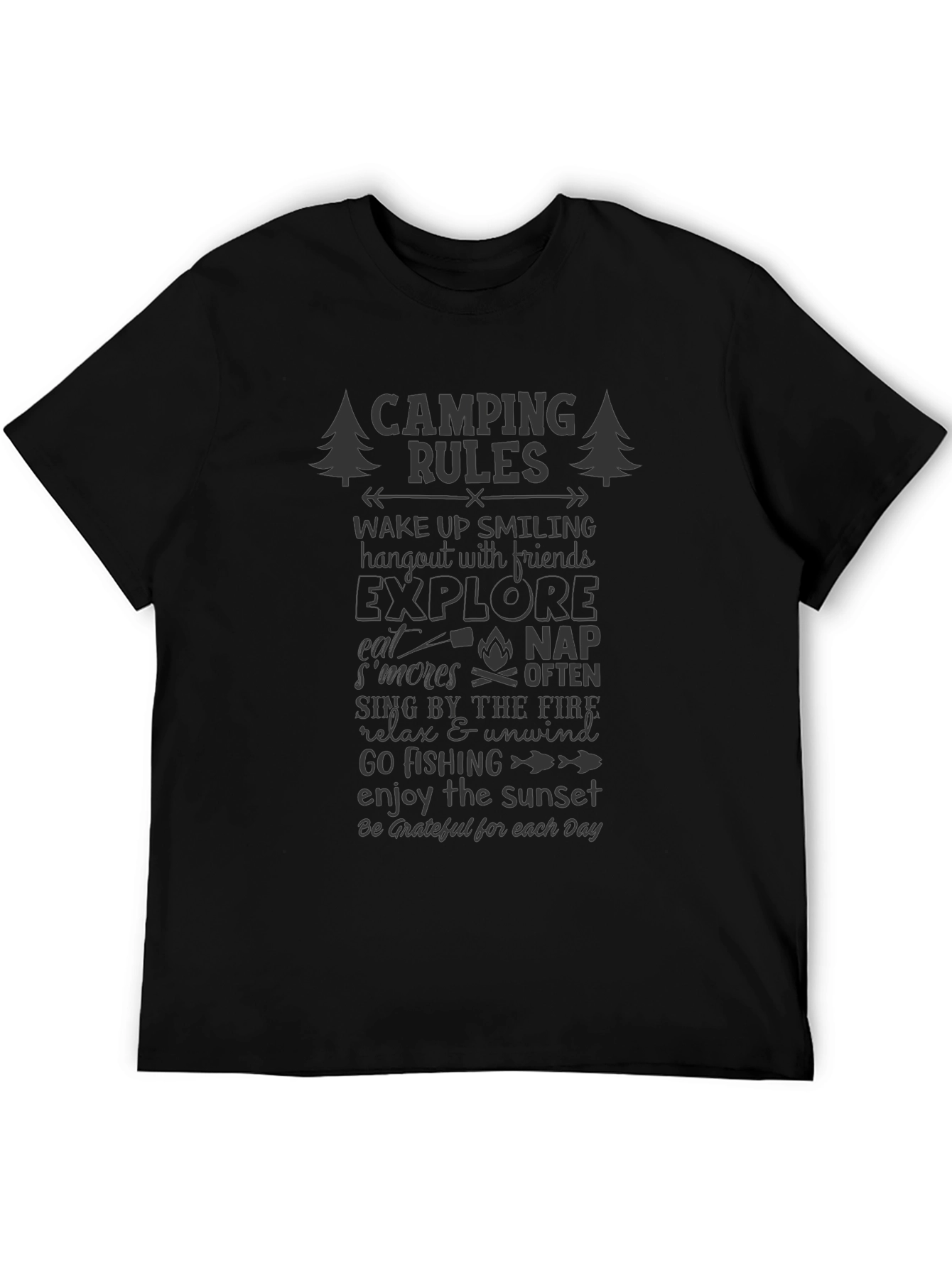 Camping Rules Graphic Tee - Adventure Ready T-Shirt
