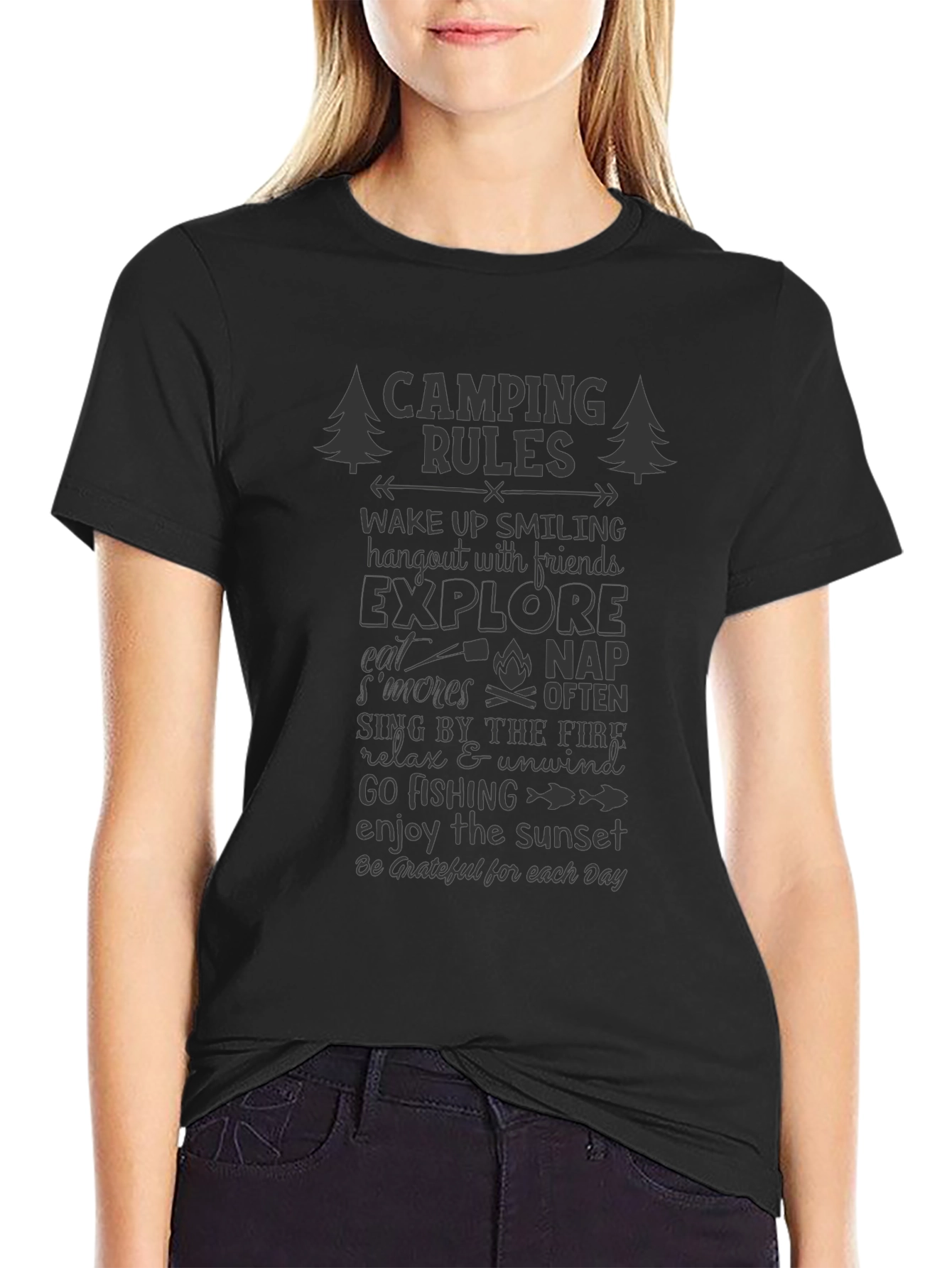 Camping Rules Graphic Tee - Adventure Ready T-Shirt