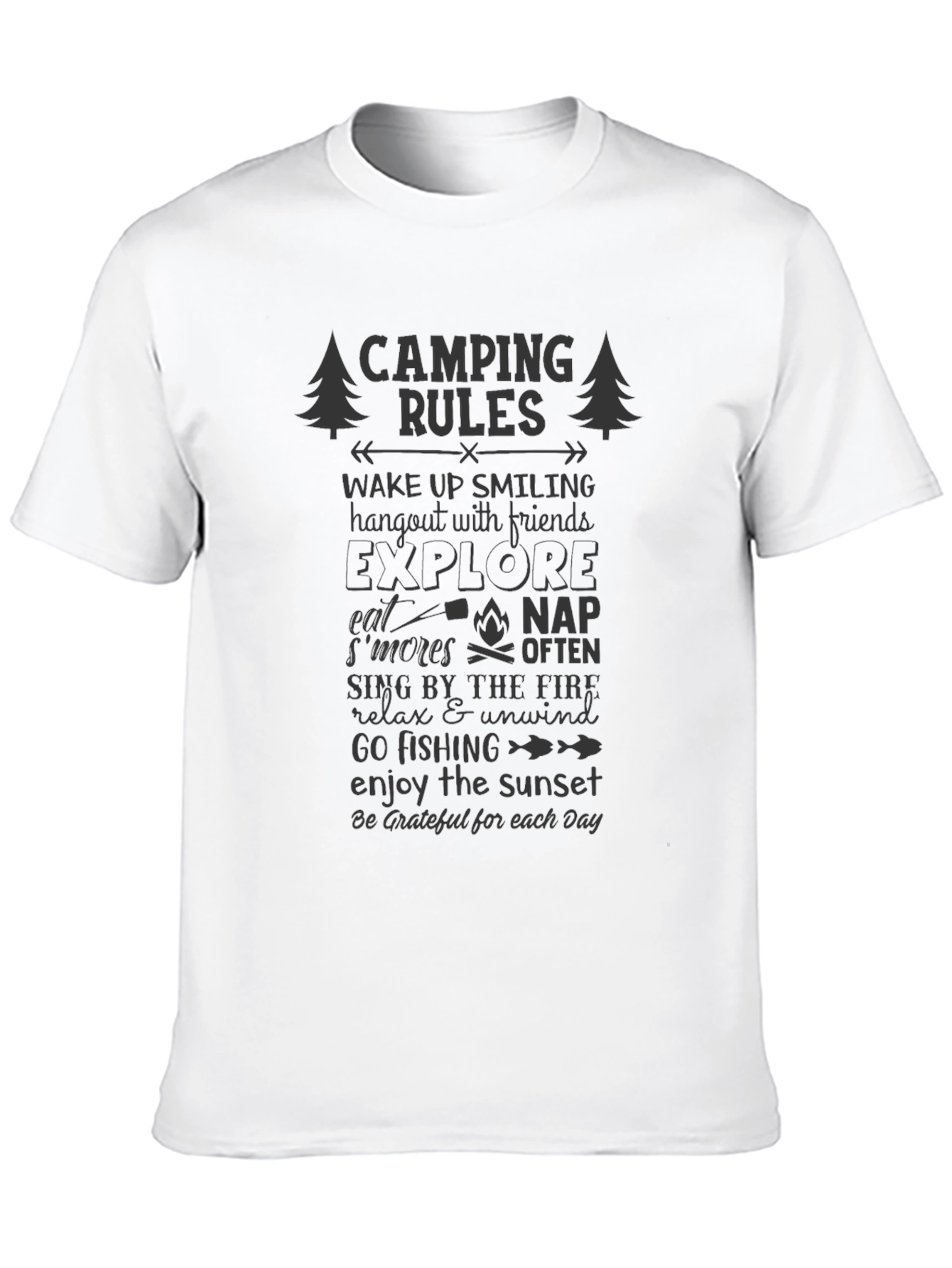 Camping Rules Graphic Tee - Adventure Ready T-Shirt