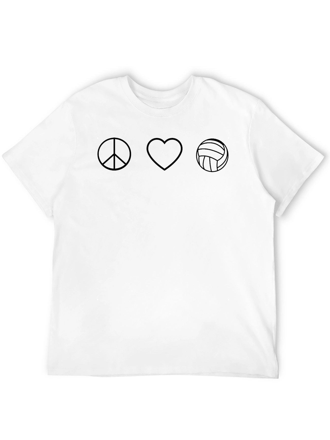 Peace Love Volleyball Graphic T-Shirt