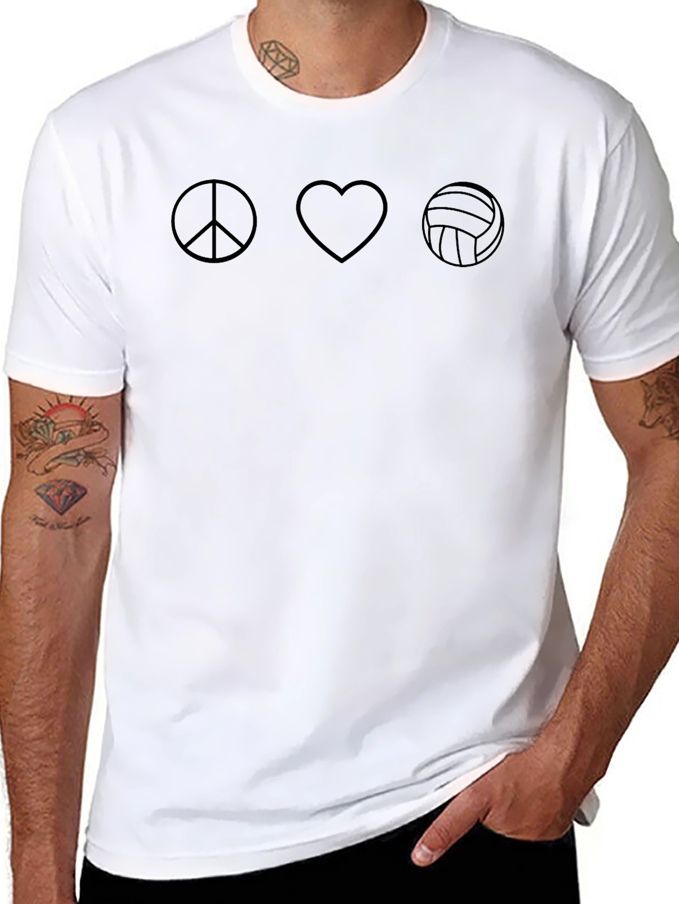 Peace Love Volleyball Graphic T-Shirt
