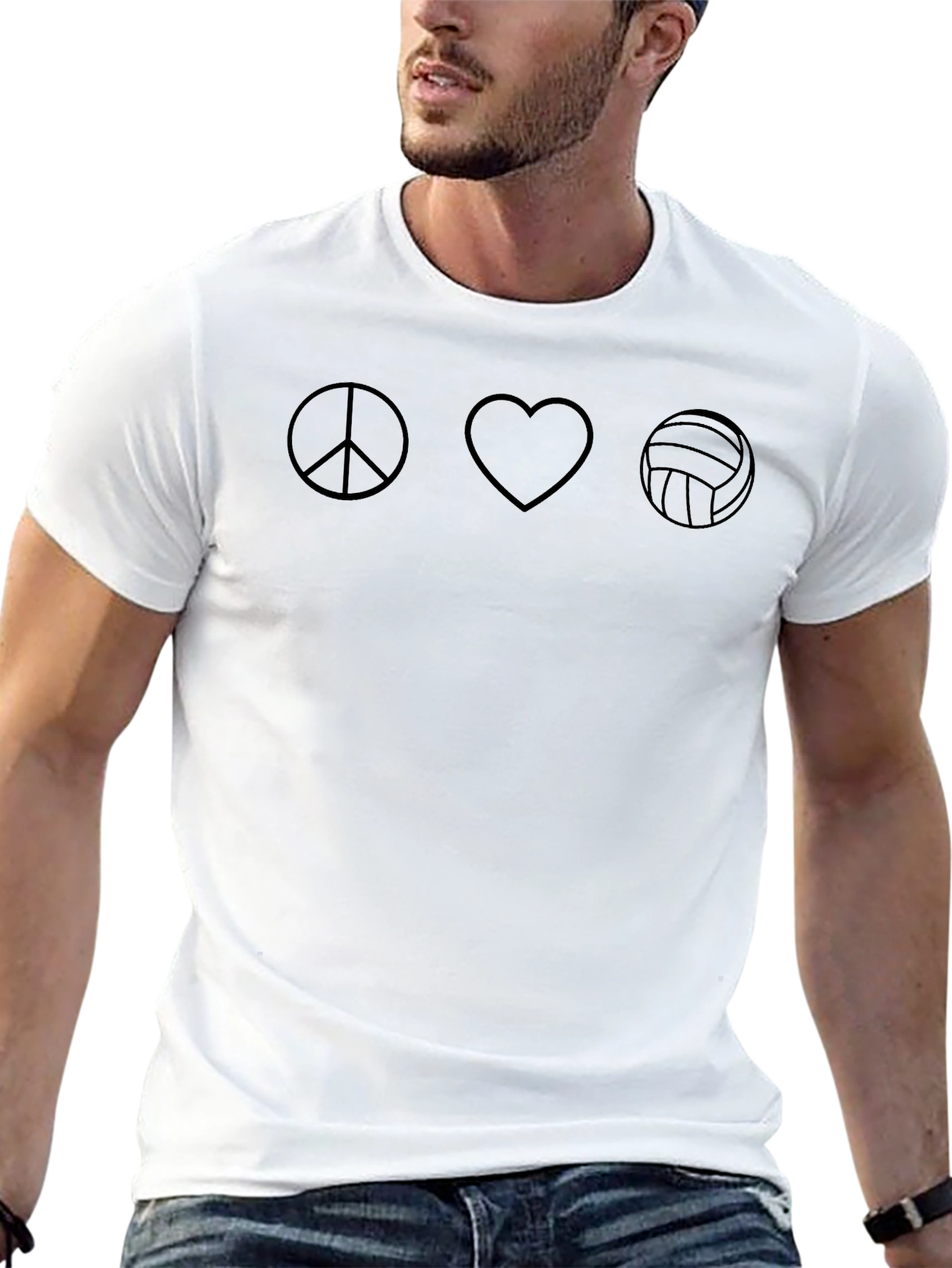Peace Love Volleyball Graphic T-Shirt