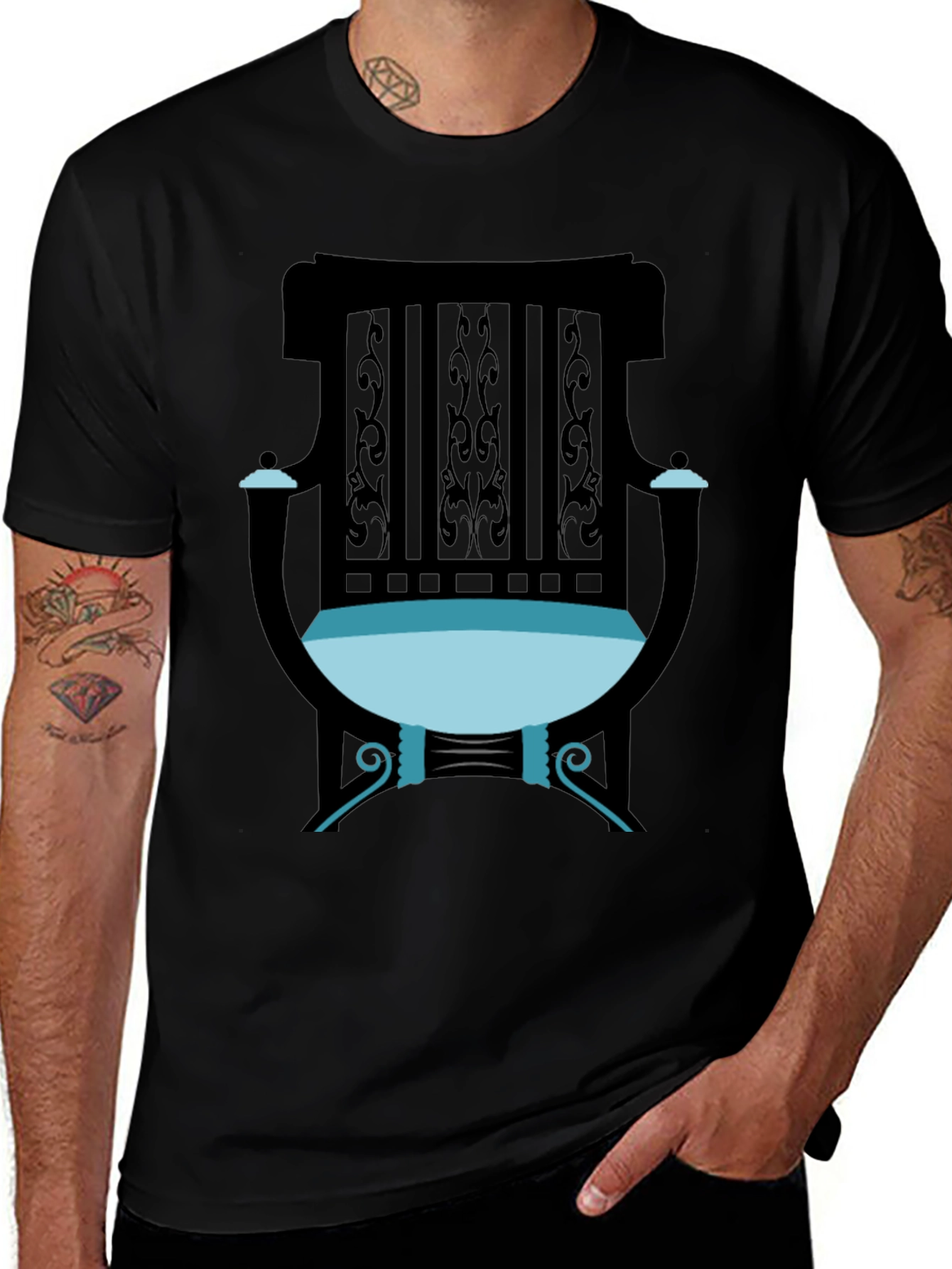 Retro Chair Graphic Tee - Stylish Comfort