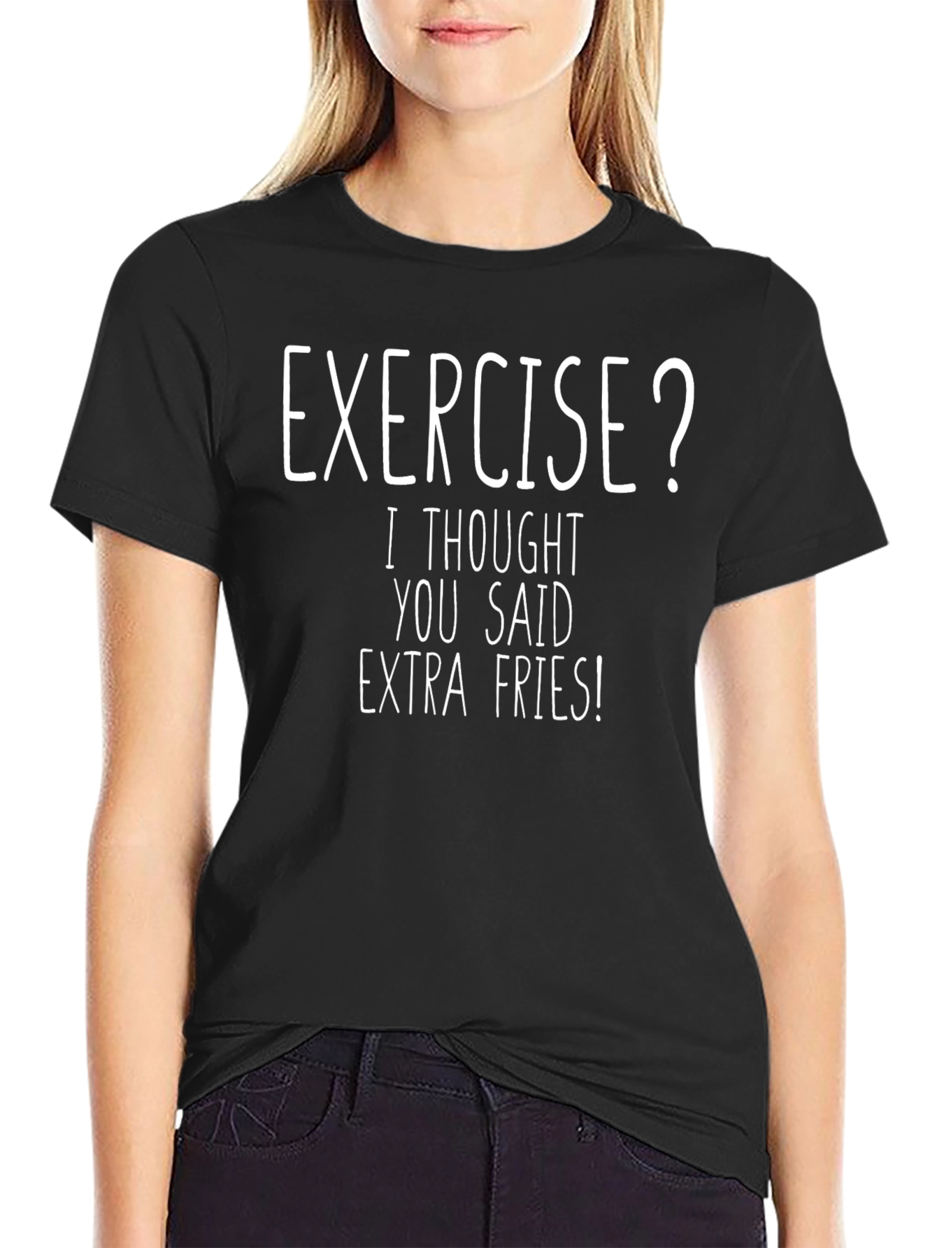 Exercise? Extra Fries! Novelty Graphic Tee