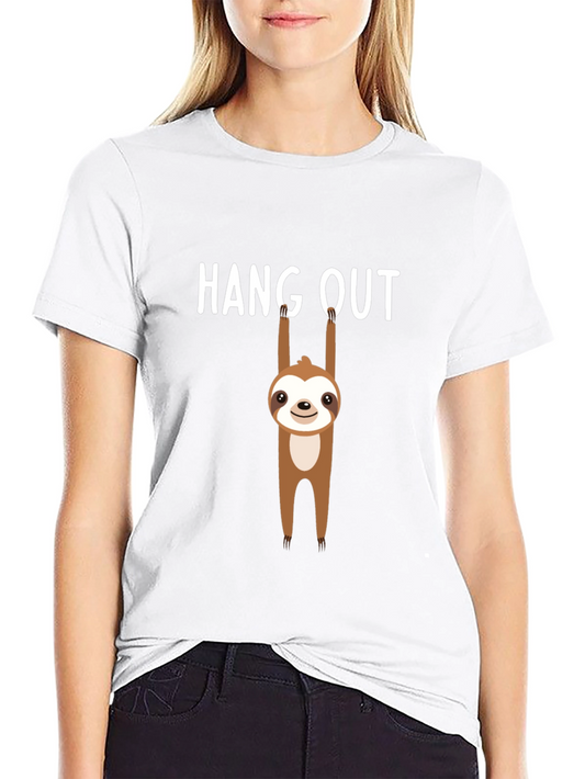 Hang Out Sloth T-Shirt - Relaxed Fit Funny Graphic Tee