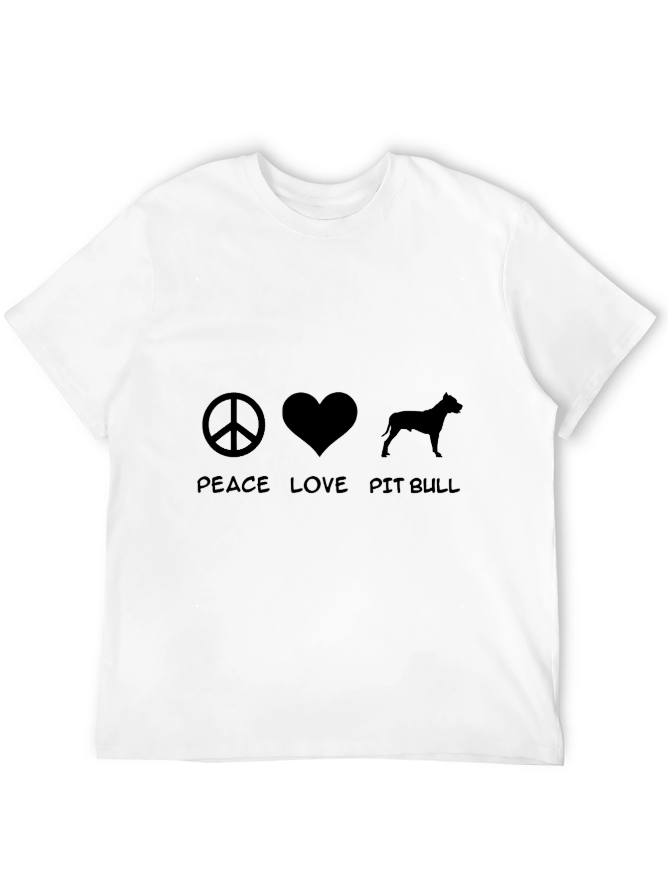 Peace Love Pit Bull Black T-Shirt