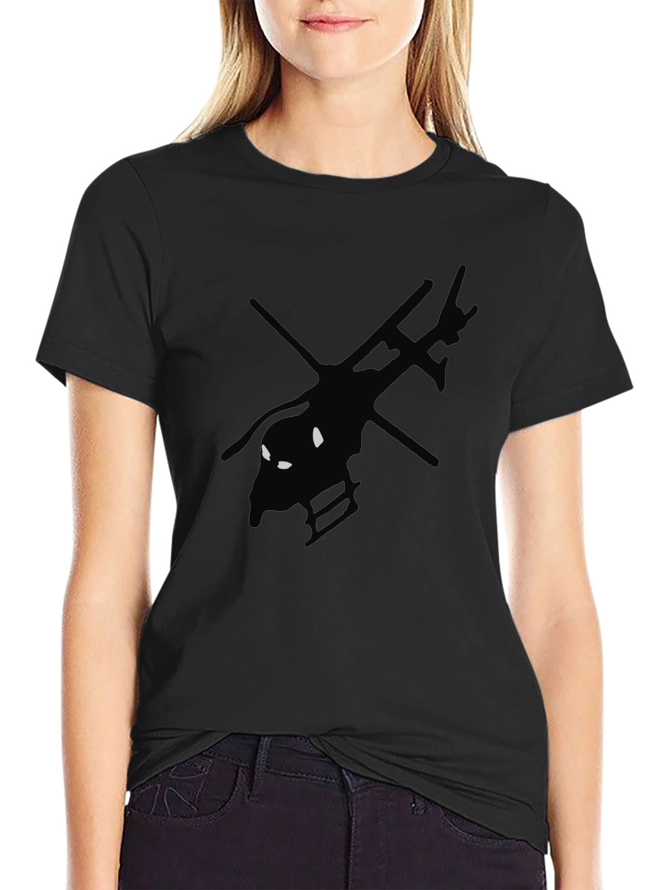 Black Helicopter Graphic Tee - Unique Design