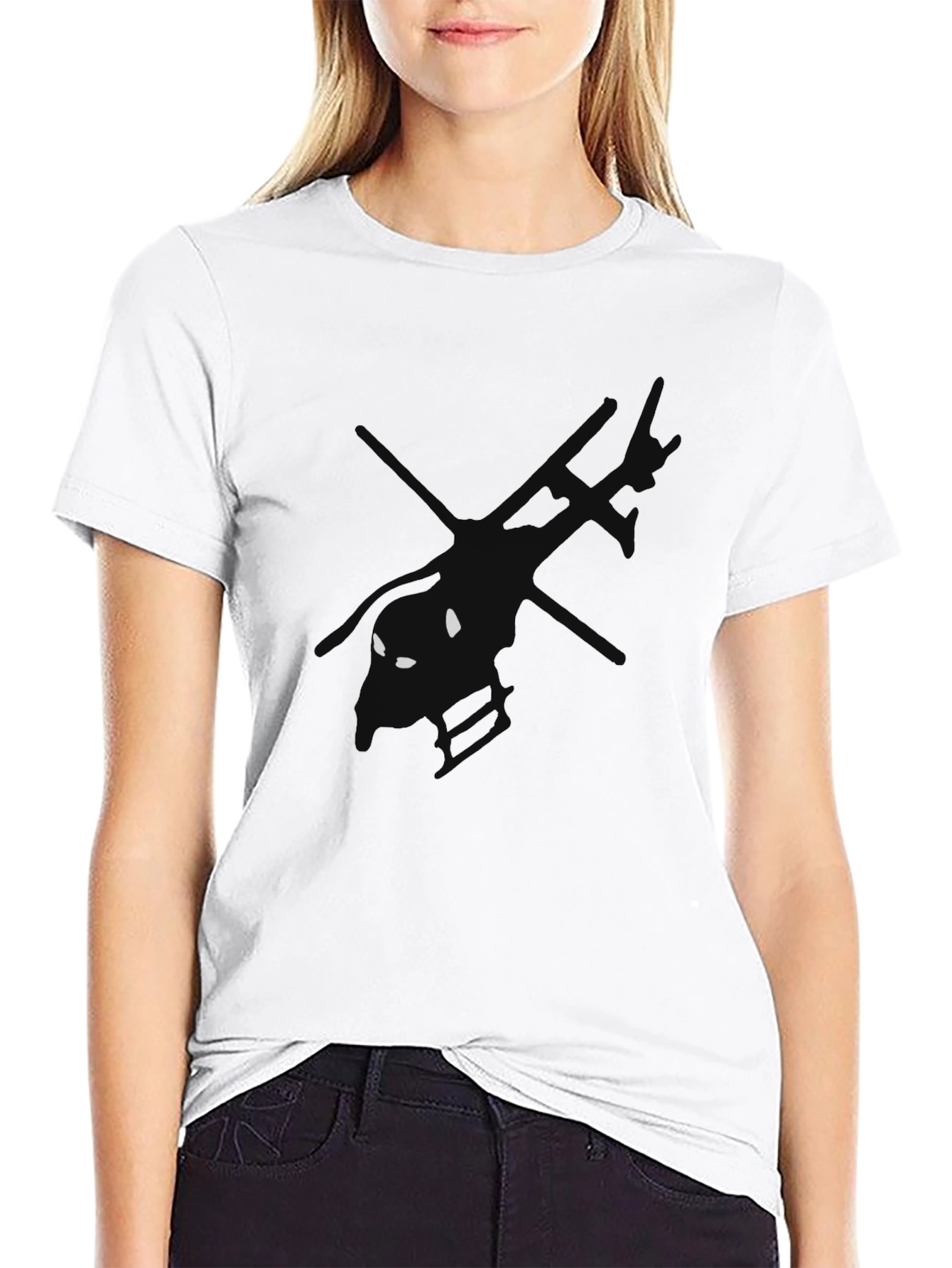 Black Helicopter Graphic Tee - Unique Design