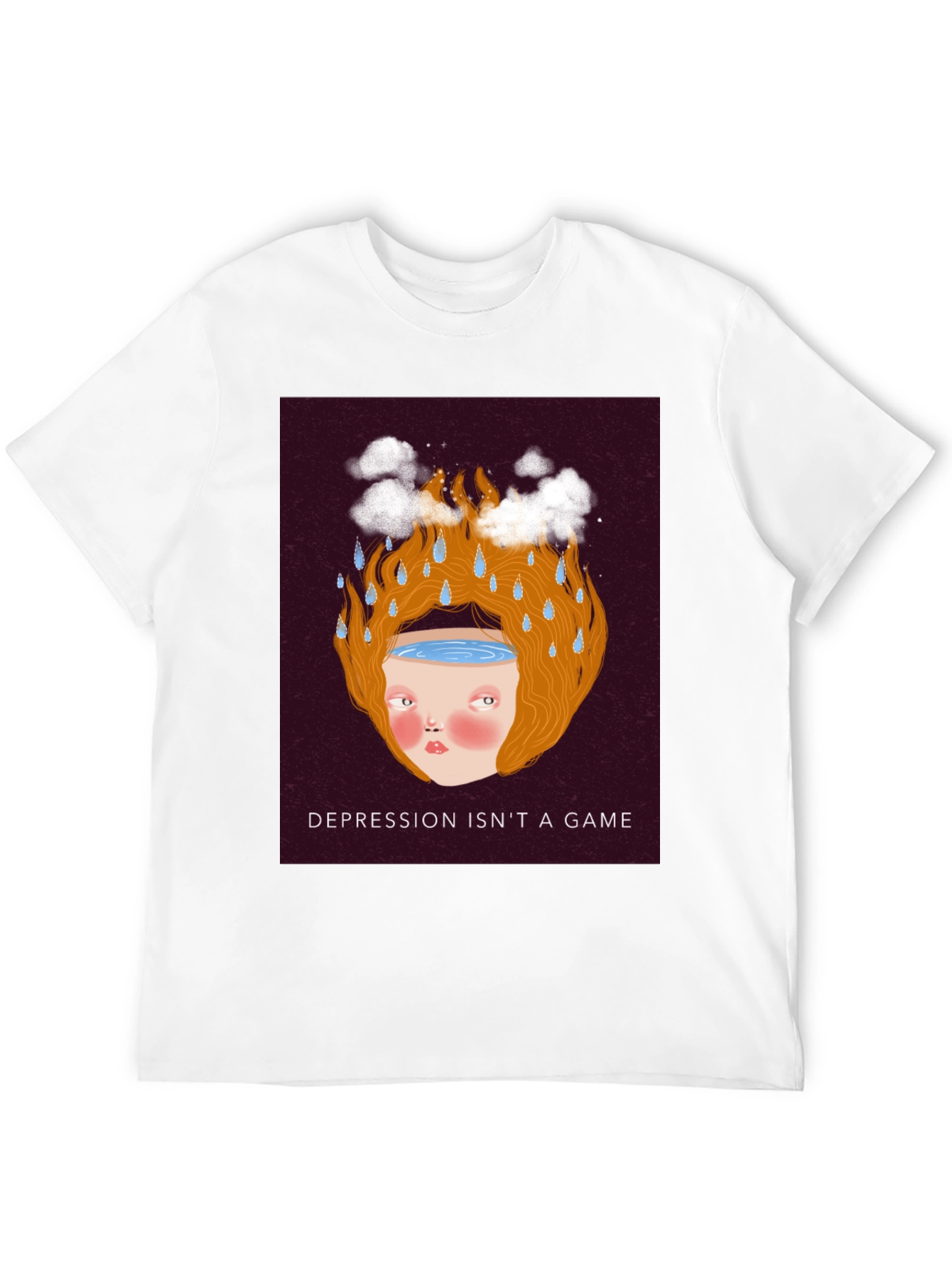 Depression Awareness Graphic Tee - Black Cotton T-Shirt