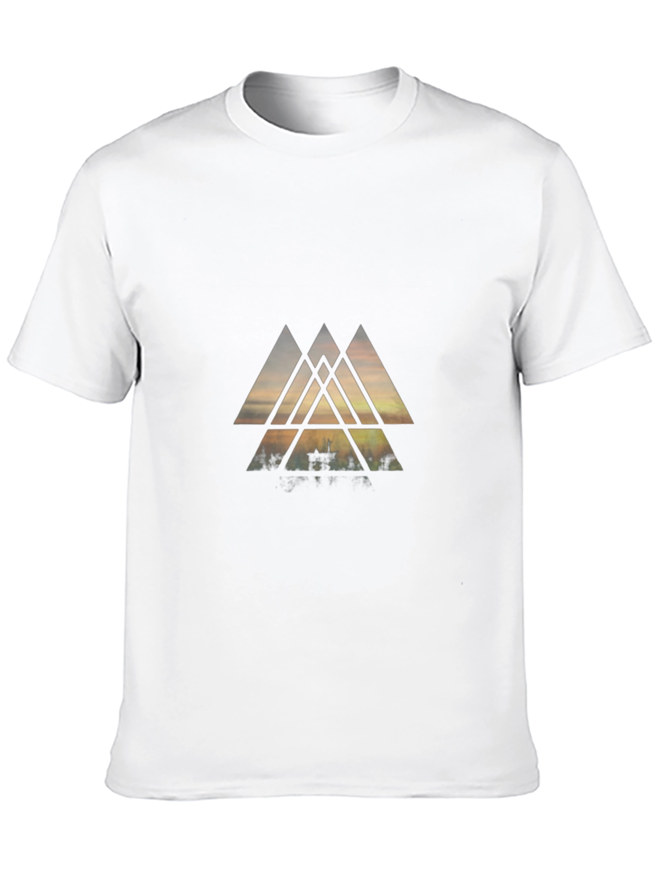 Geometric Triangle Graphic Black Tee