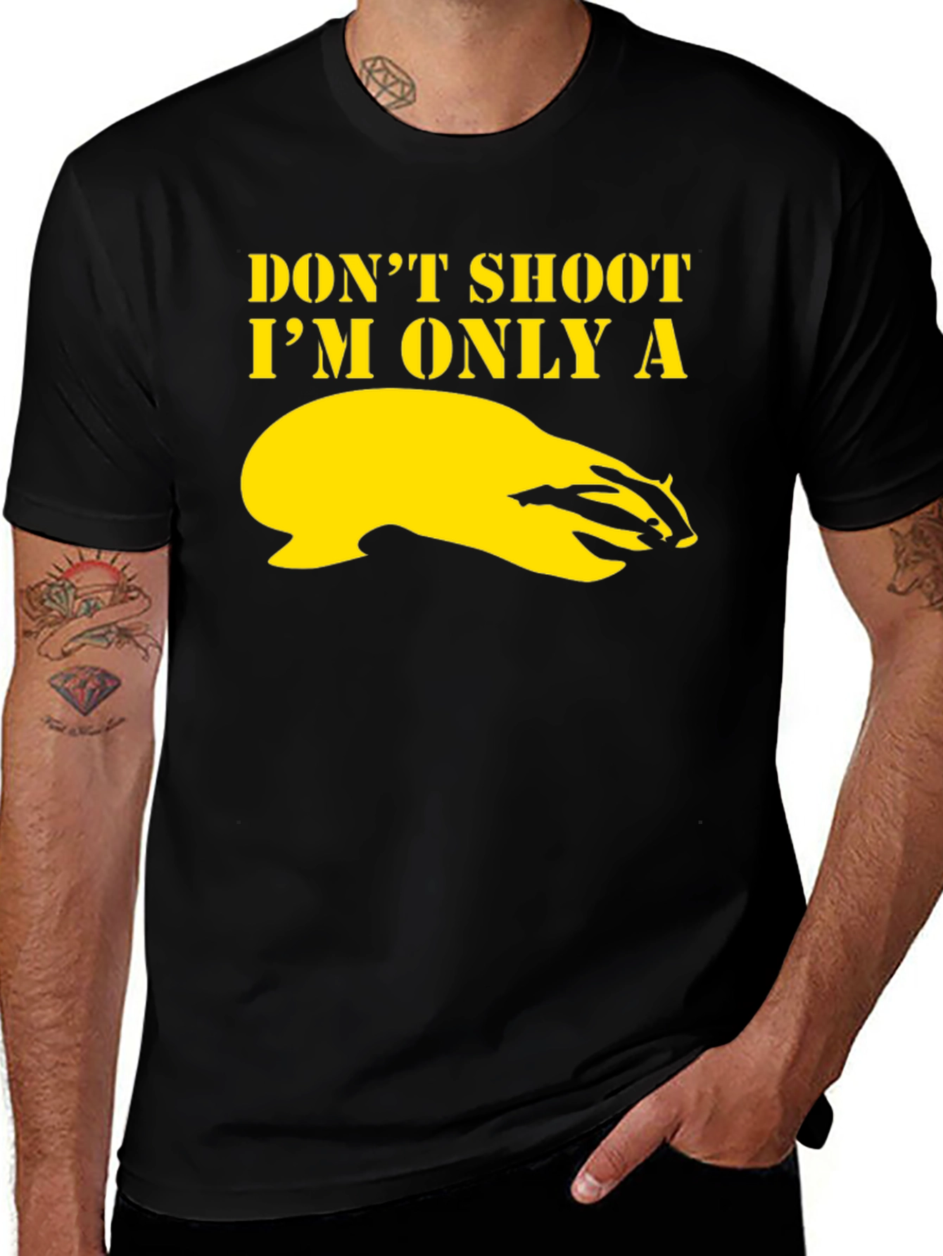 Dont Shoot Im Only a Badger Graphic T-Shirt