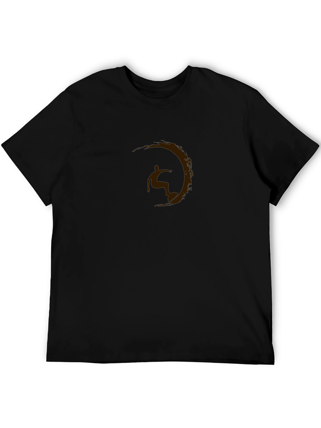 Mens Black Graphic Tee - Surfer Silhouette