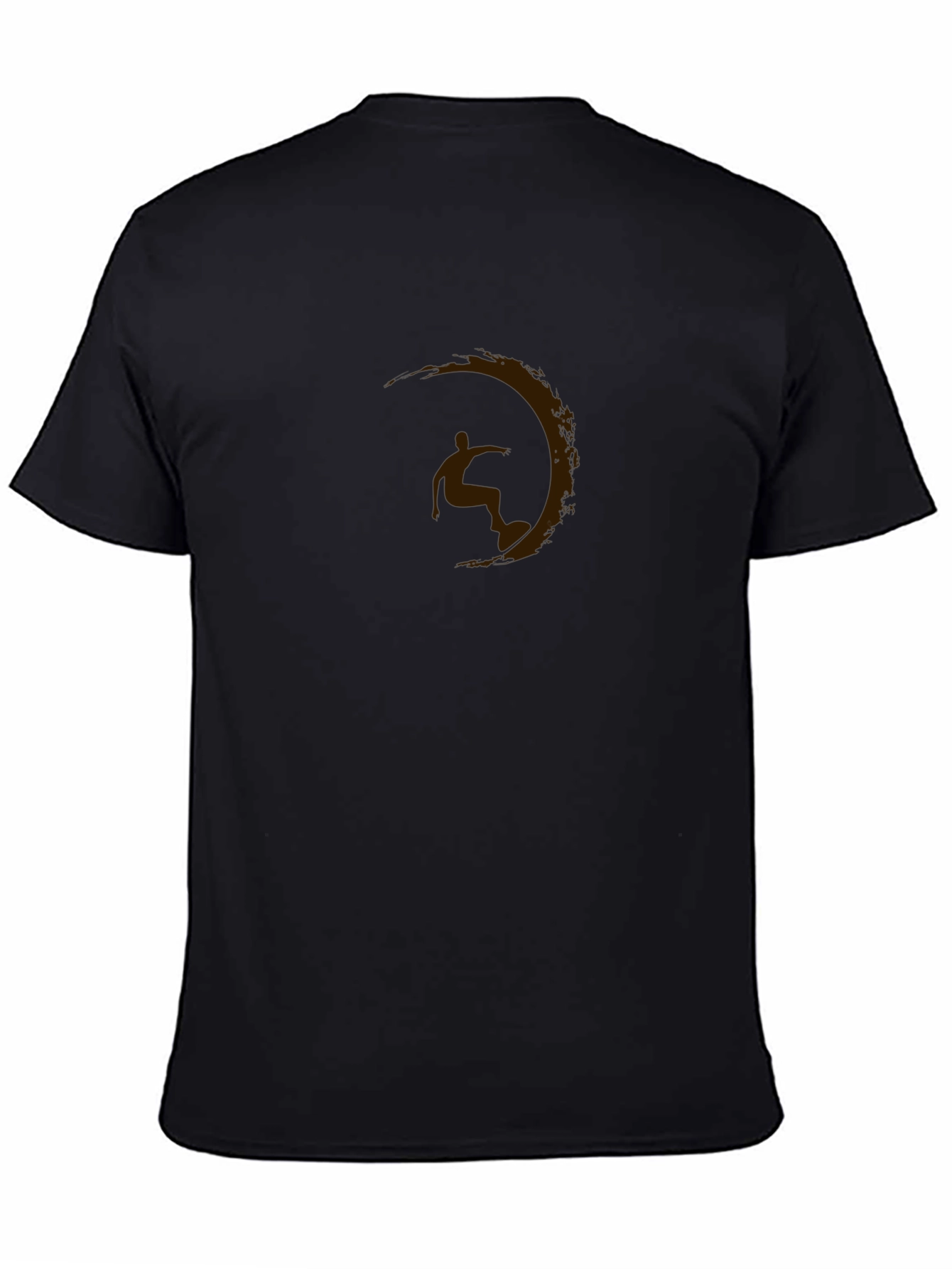 Mens Black Graphic Tee - Surfer Silhouette