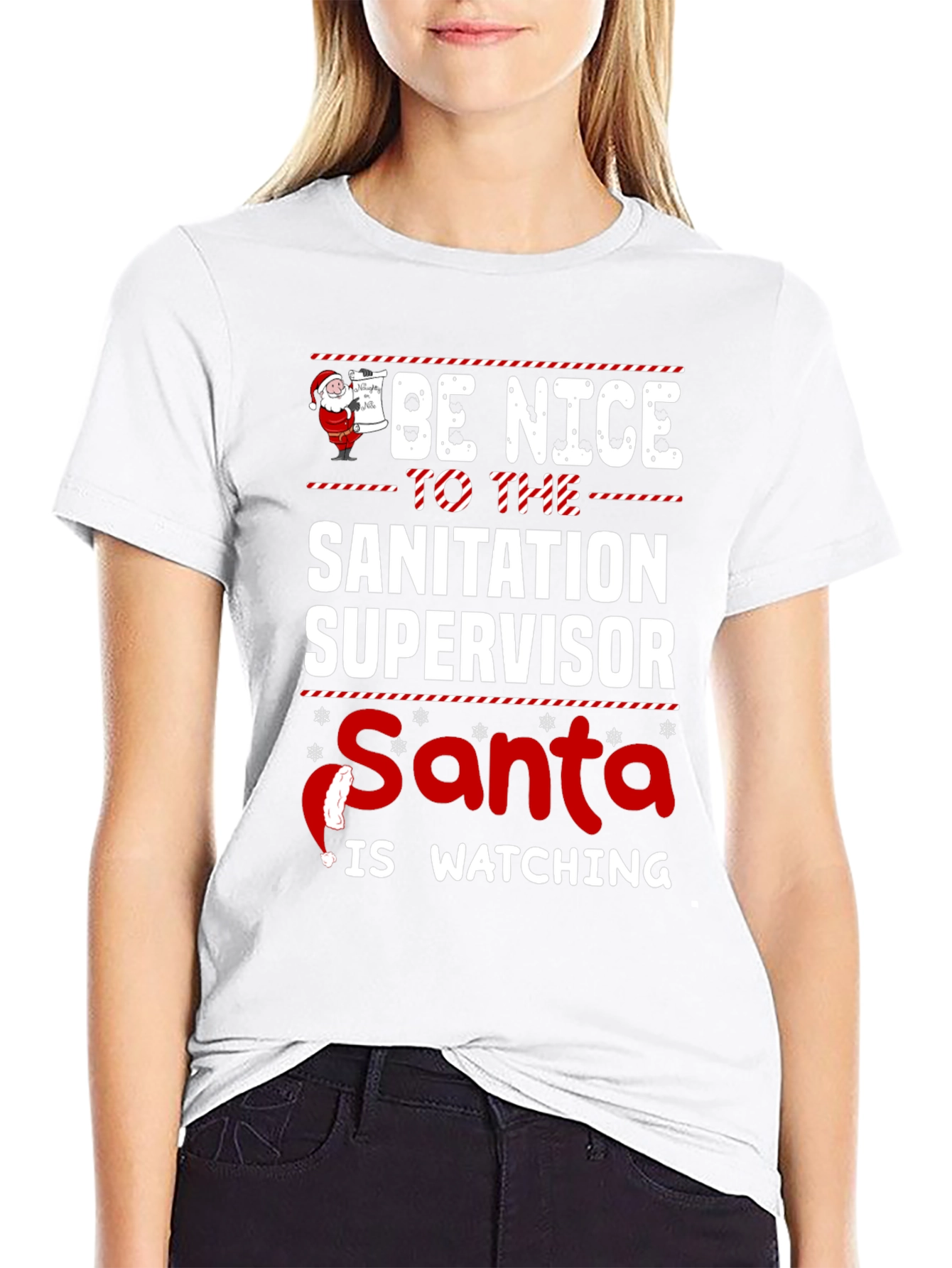 Be Nice to Sanitation Supervisor Santa T-Shirt