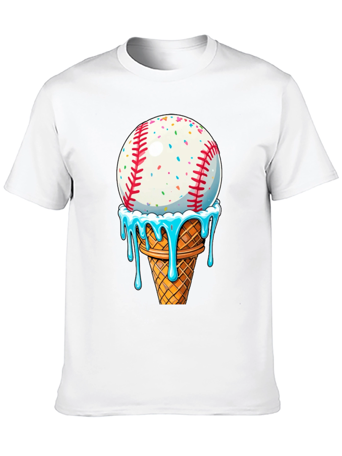 Baseball Ice Cream Cone Graphic Tee