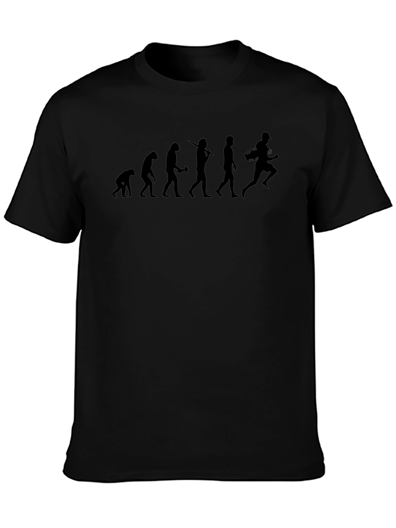 Evolution of Football Player Black T-Shirt