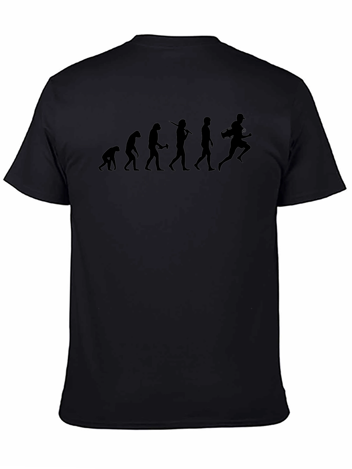 Evolution of Football Player Black T-Shirt