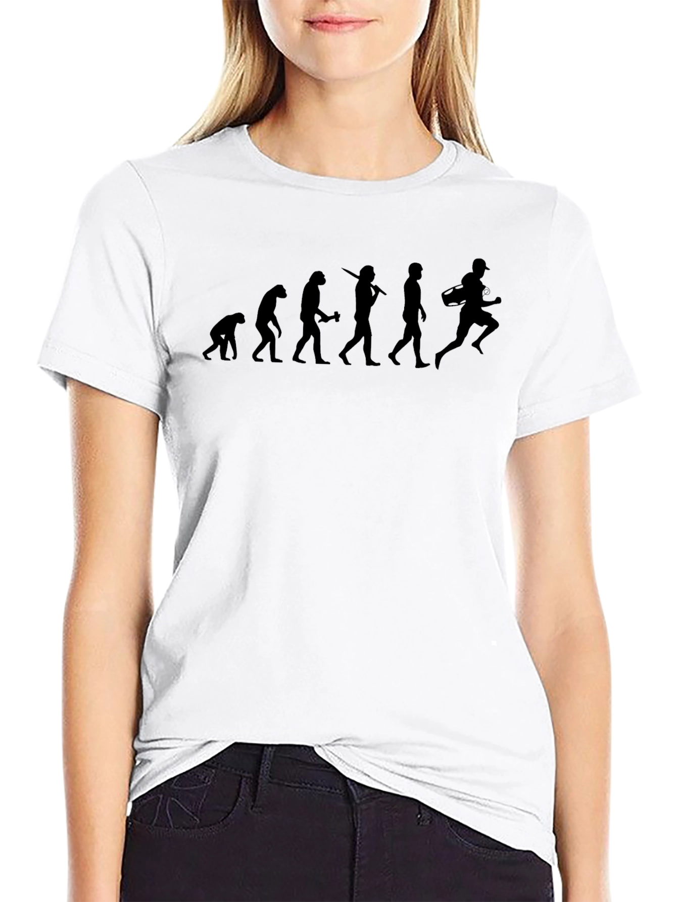 Evolution of Football Player Black T-Shirt