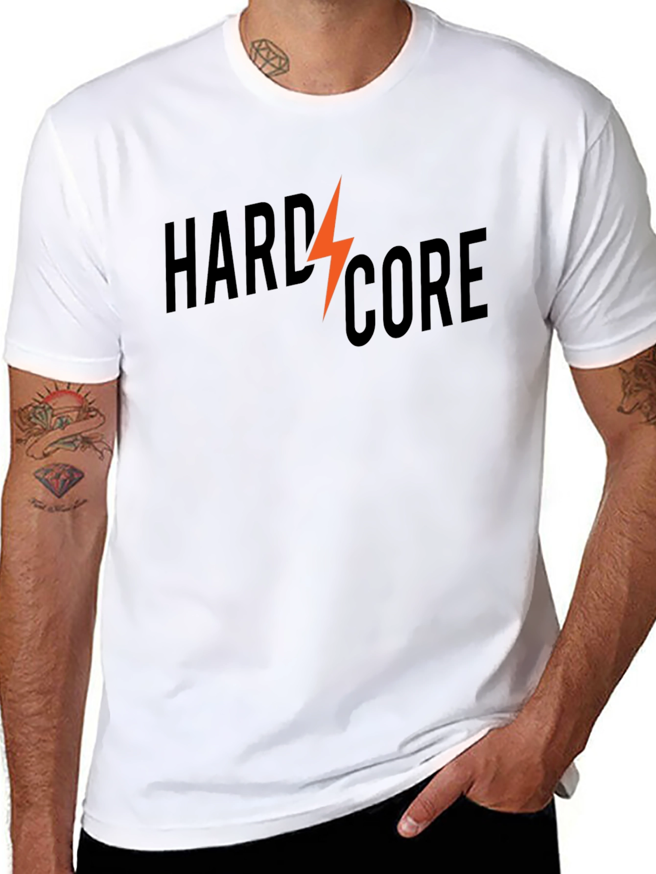Hardcore Graphic Print Black T-Shirt