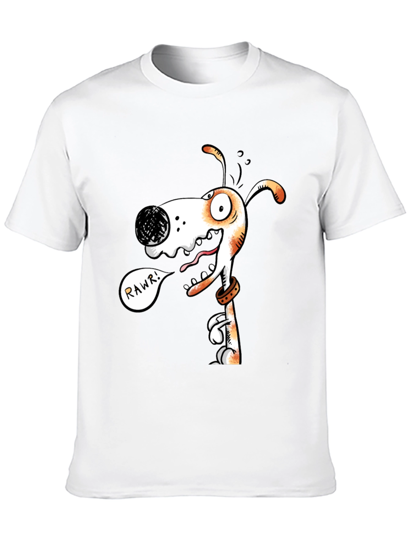 Funny Dog Graphic T-Shirt - RAWR! Black Cotton Tee
