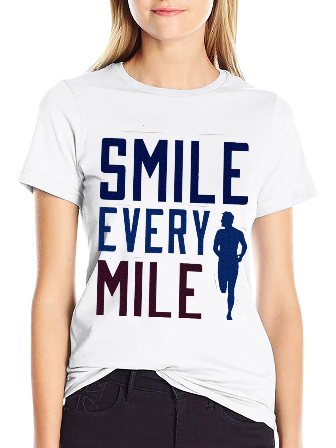 Smile Every Mile Runner T-Shirt - Black