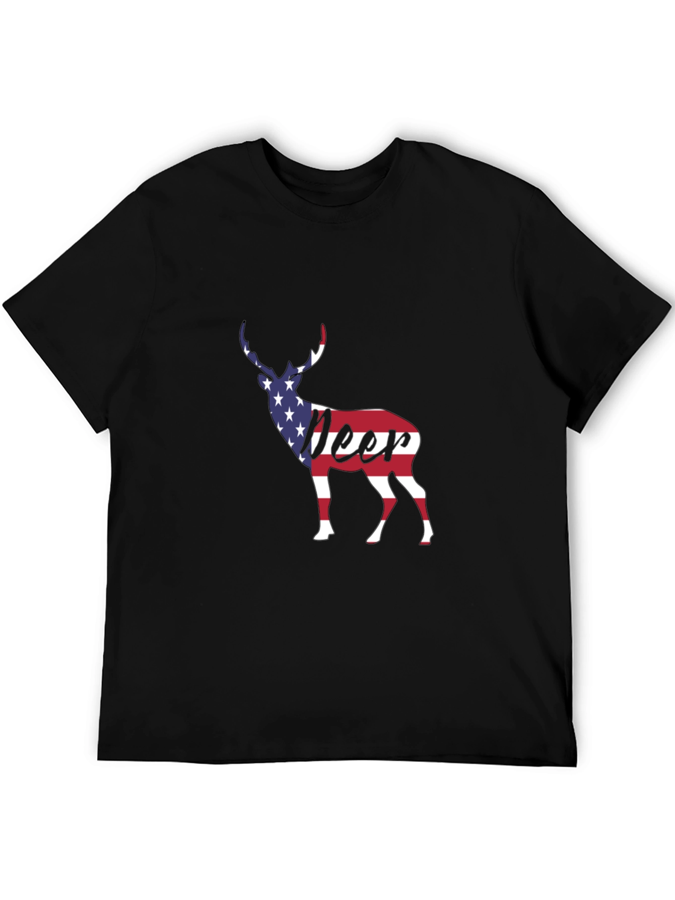 American Flag Deer Graphic T-Shirt