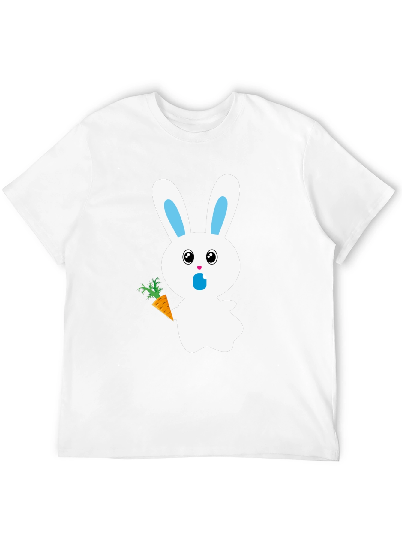 Bunny with Carrot Graphic Tee - Black Cotton T-Shirt