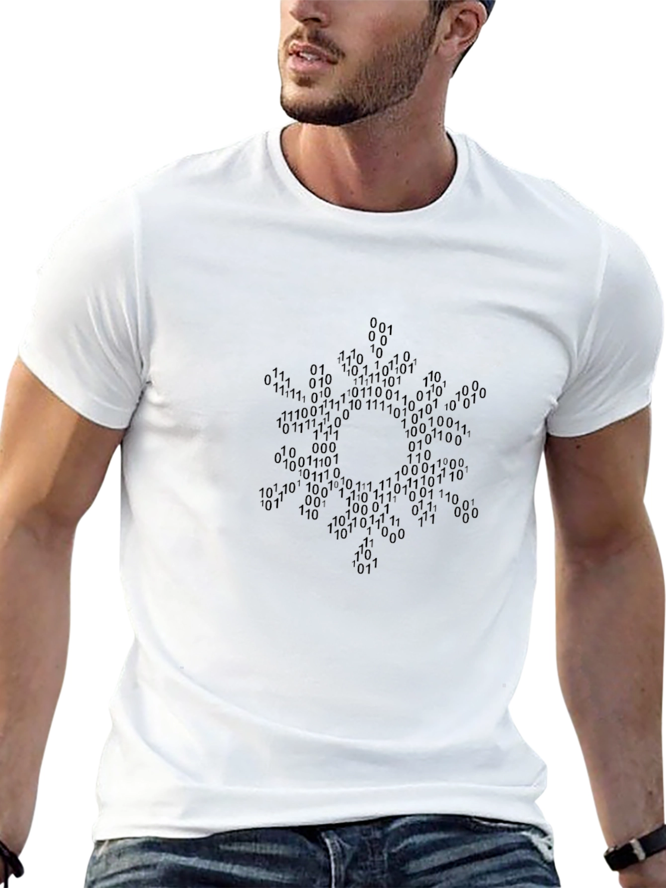 Binary Code Star of David Graphic T-Shirt