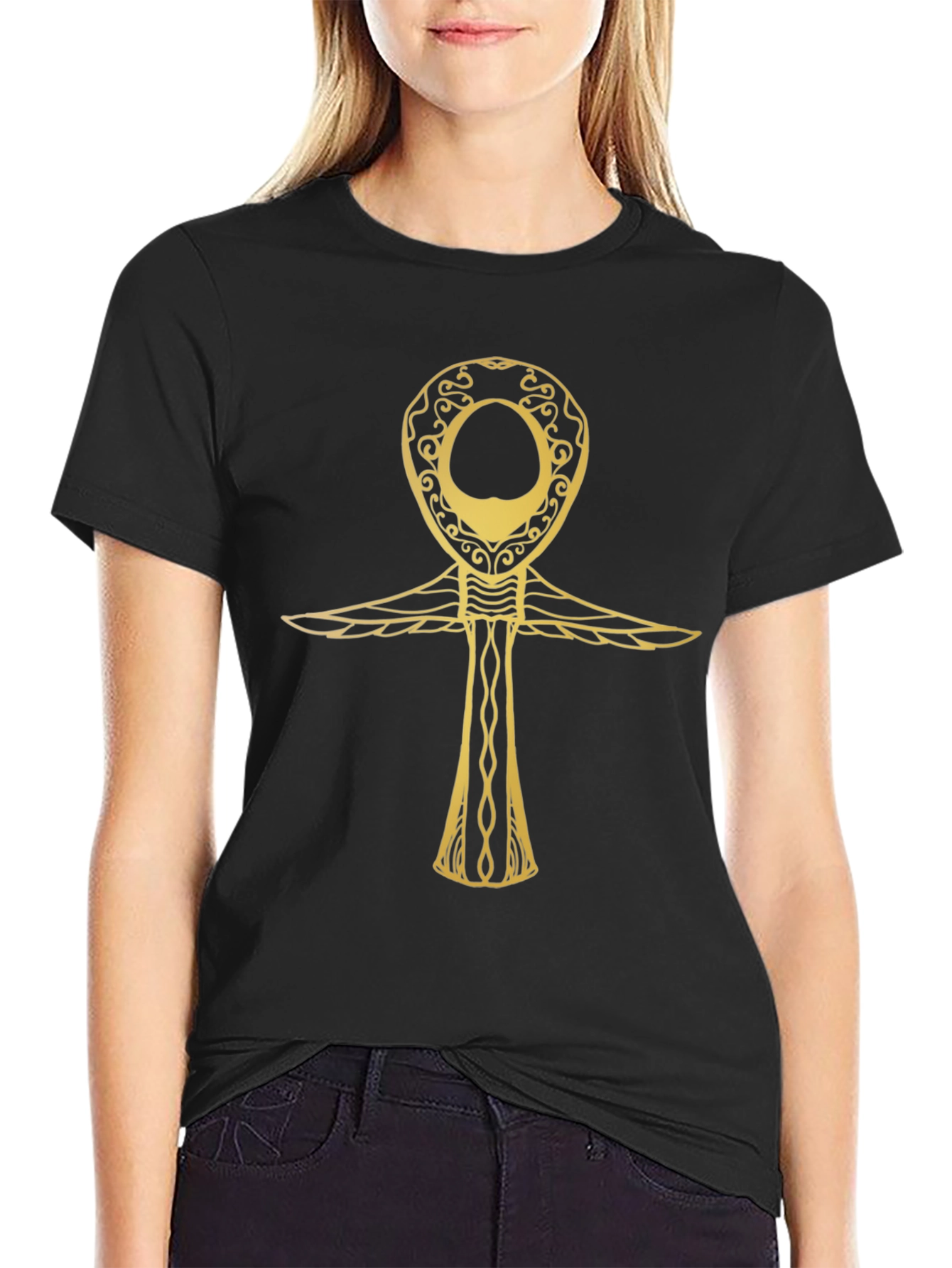 Golden Ankh T-Shirt - Egyptian Symbol of Life