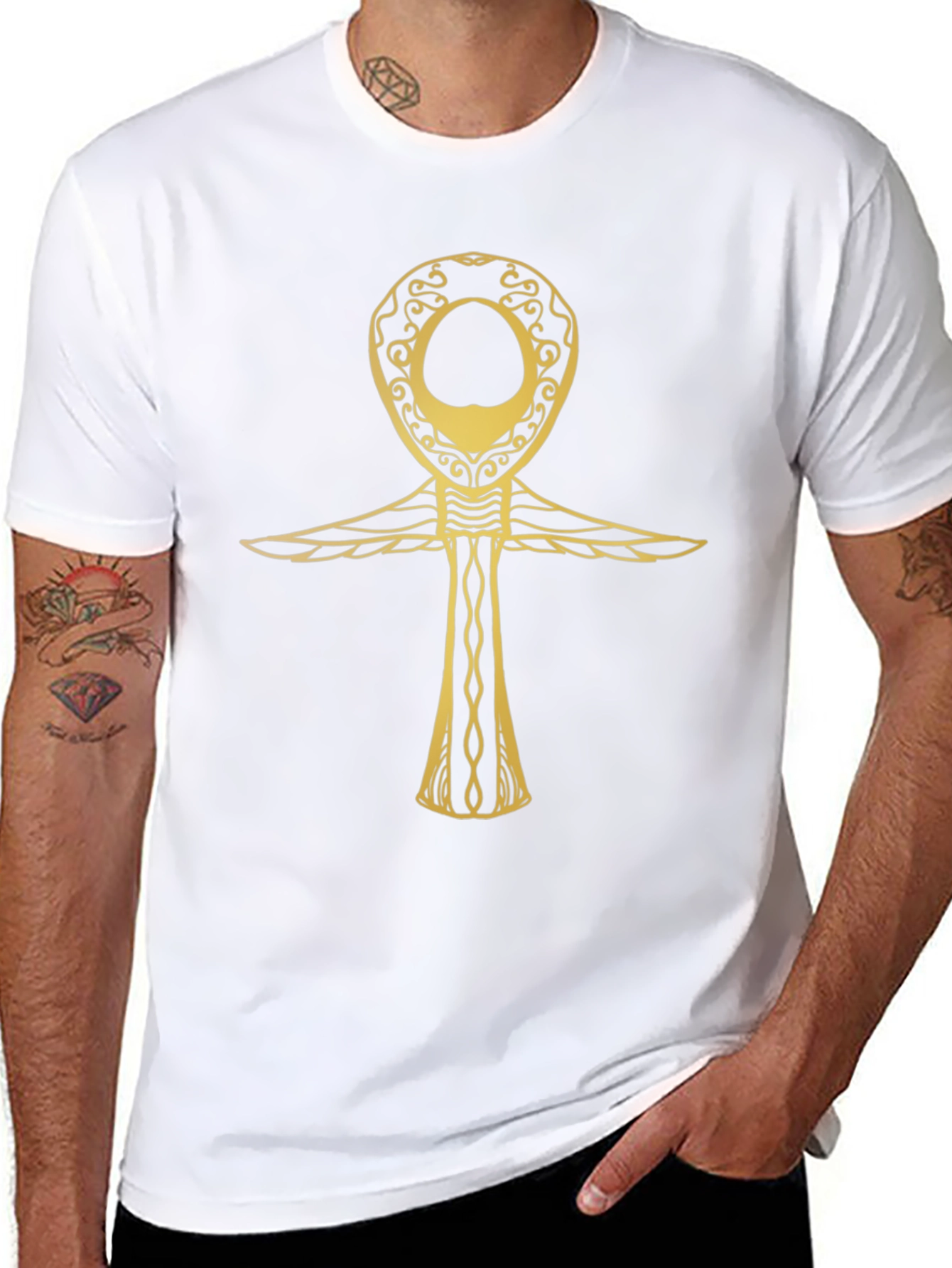 Golden Ankh T-Shirt - Egyptian Symbol of Life