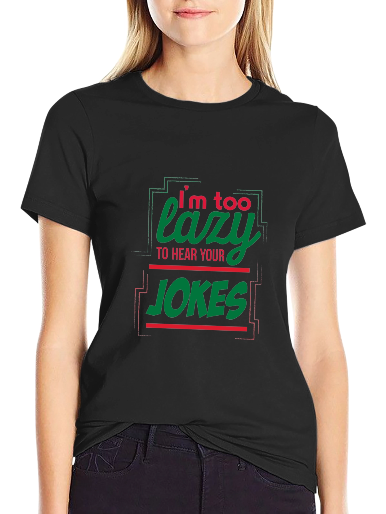 Lazy Jokes Graphic Tee - Black