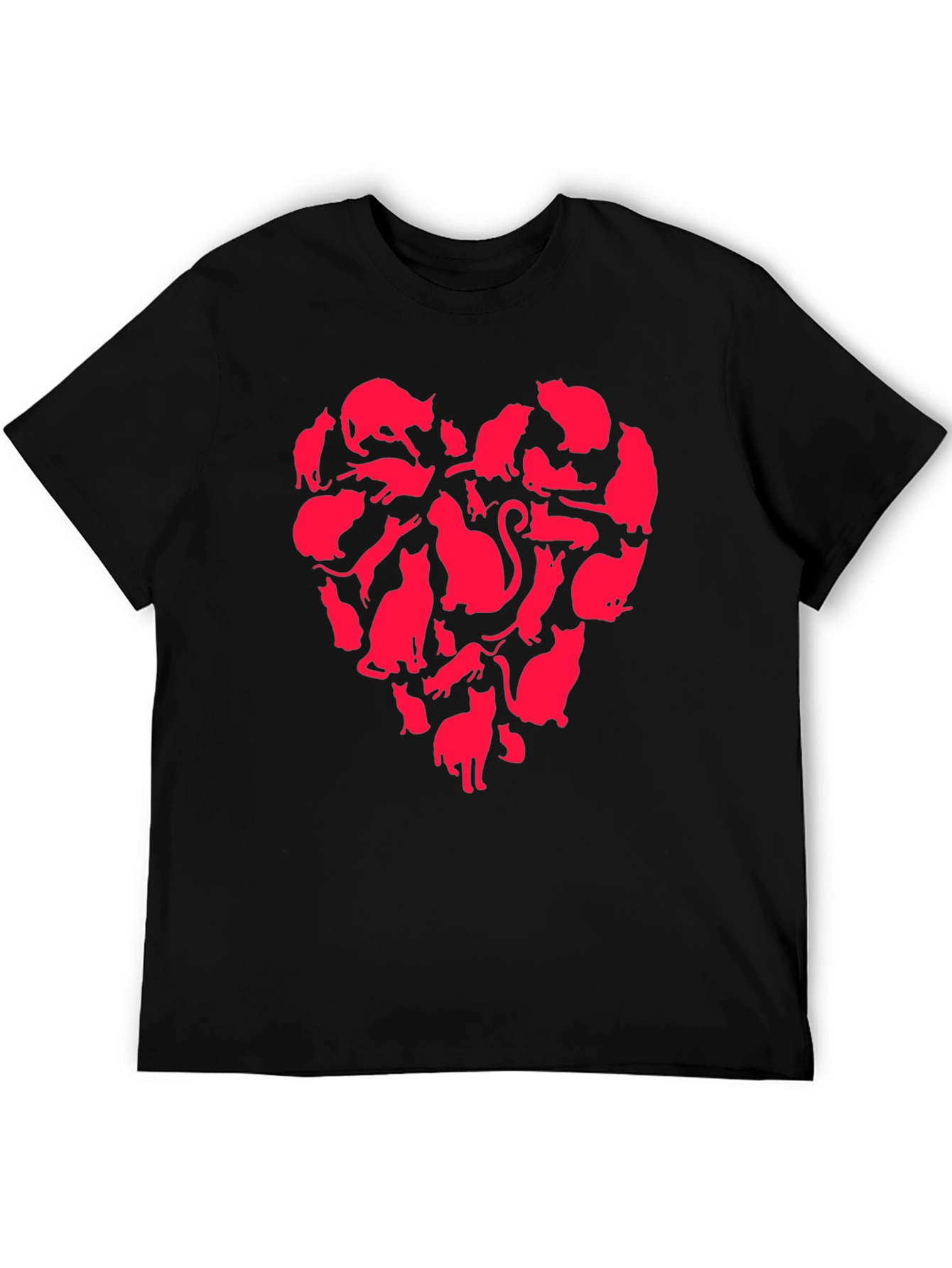 Cat Heart T-Shirt - Cute Graphic Tee