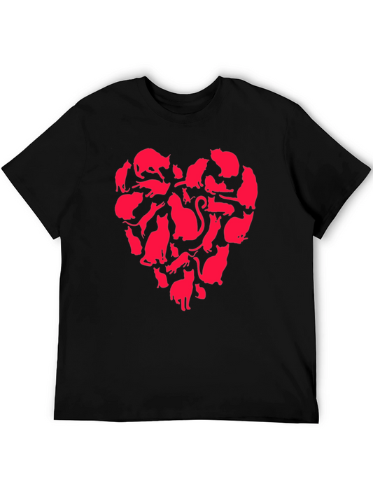 Cat Heart T-Shirt - Cute Graphic Tee