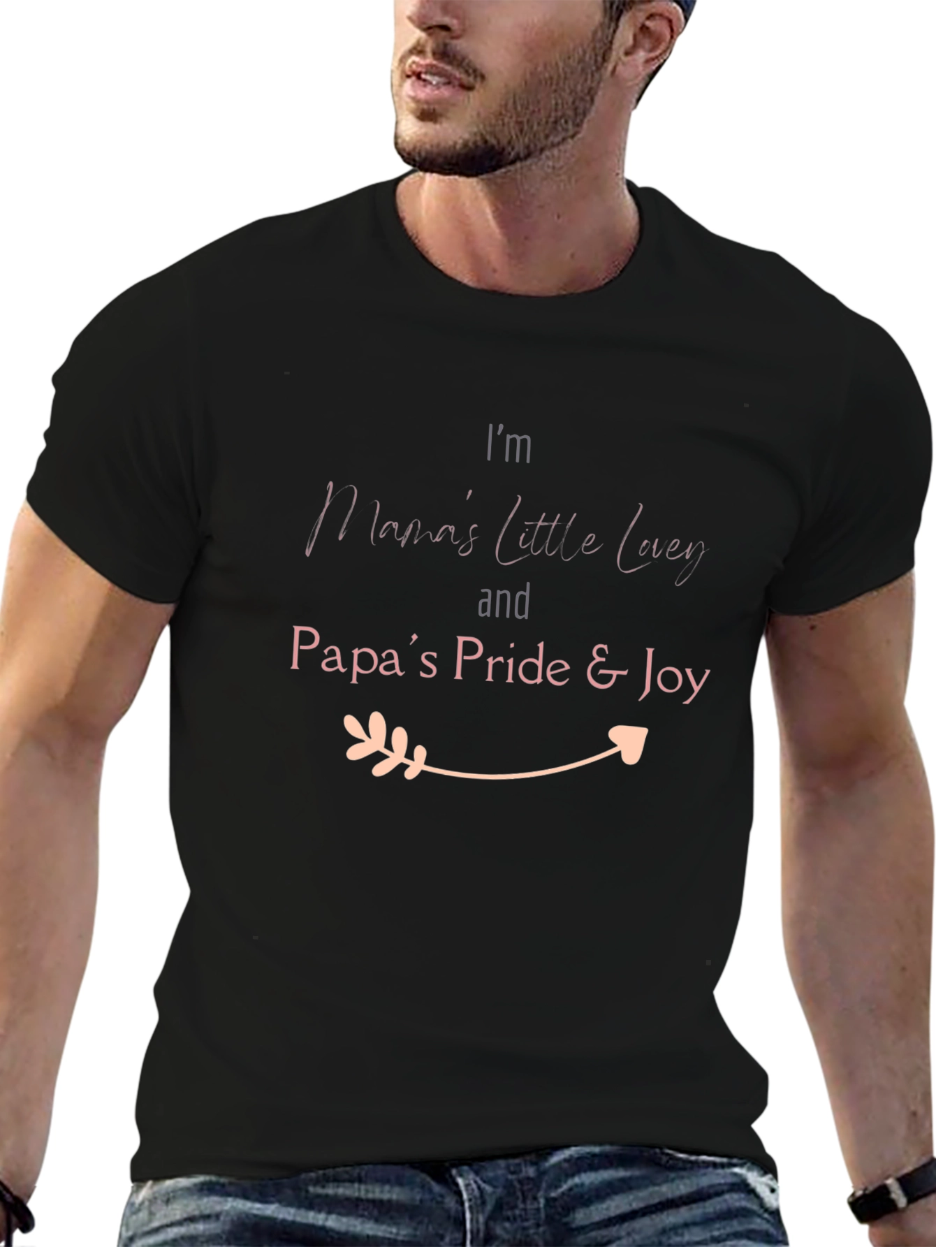 Mamas Little Lucy & Papas Pride Black T-Shirt