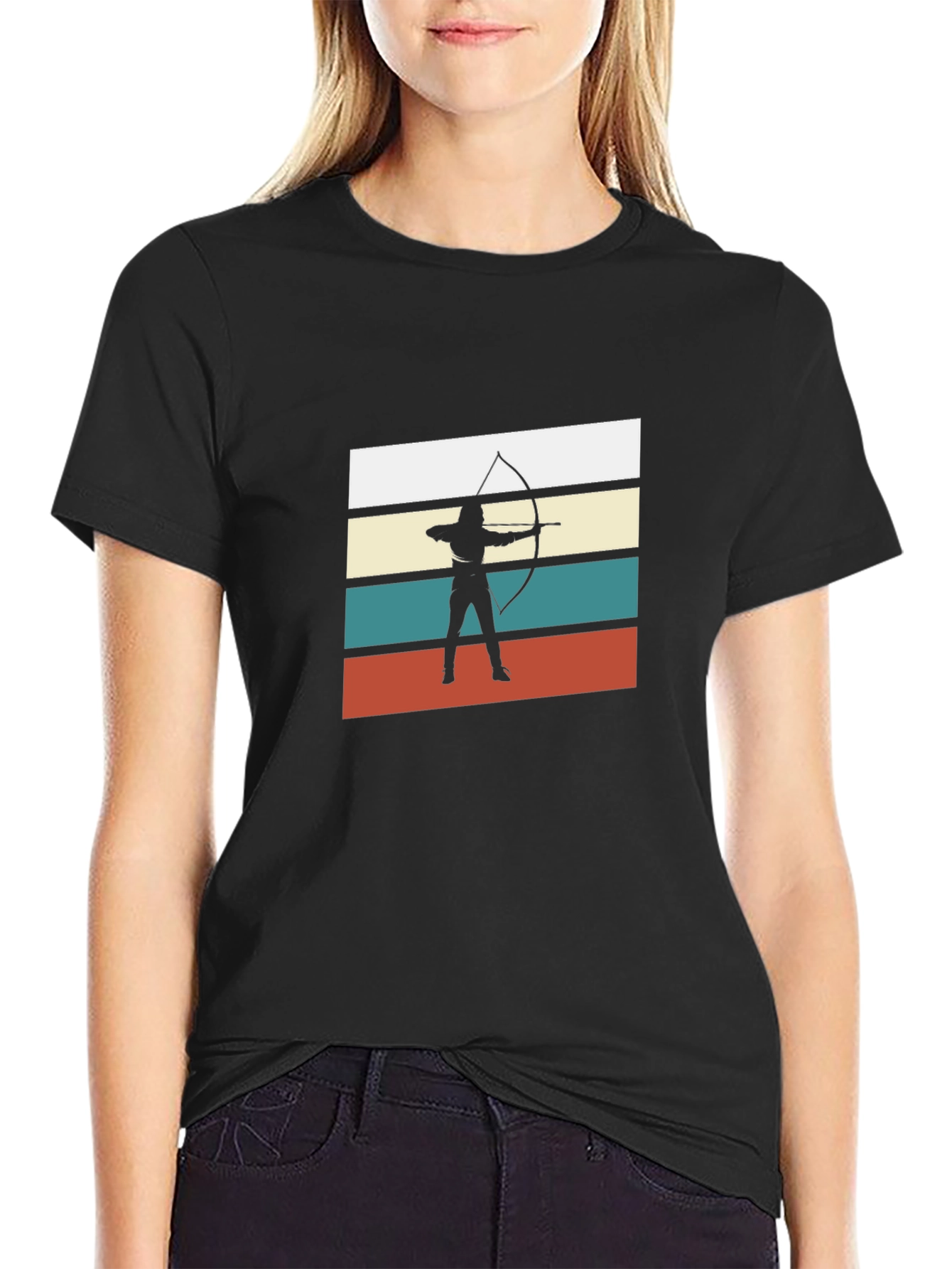 Archery Retro T-Shirt - Black Cotton Tee