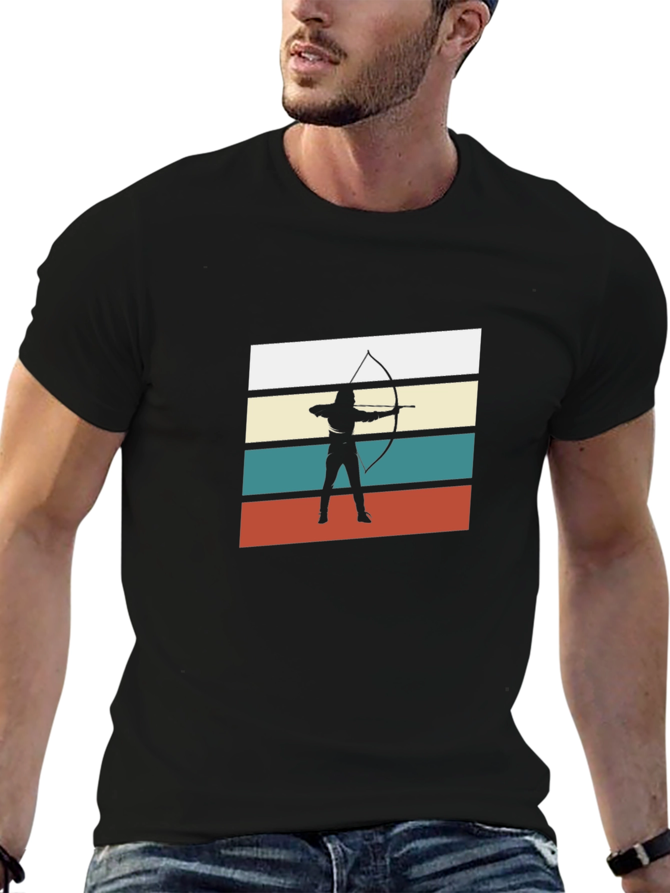 Archery Retro T-Shirt - Black Cotton Tee