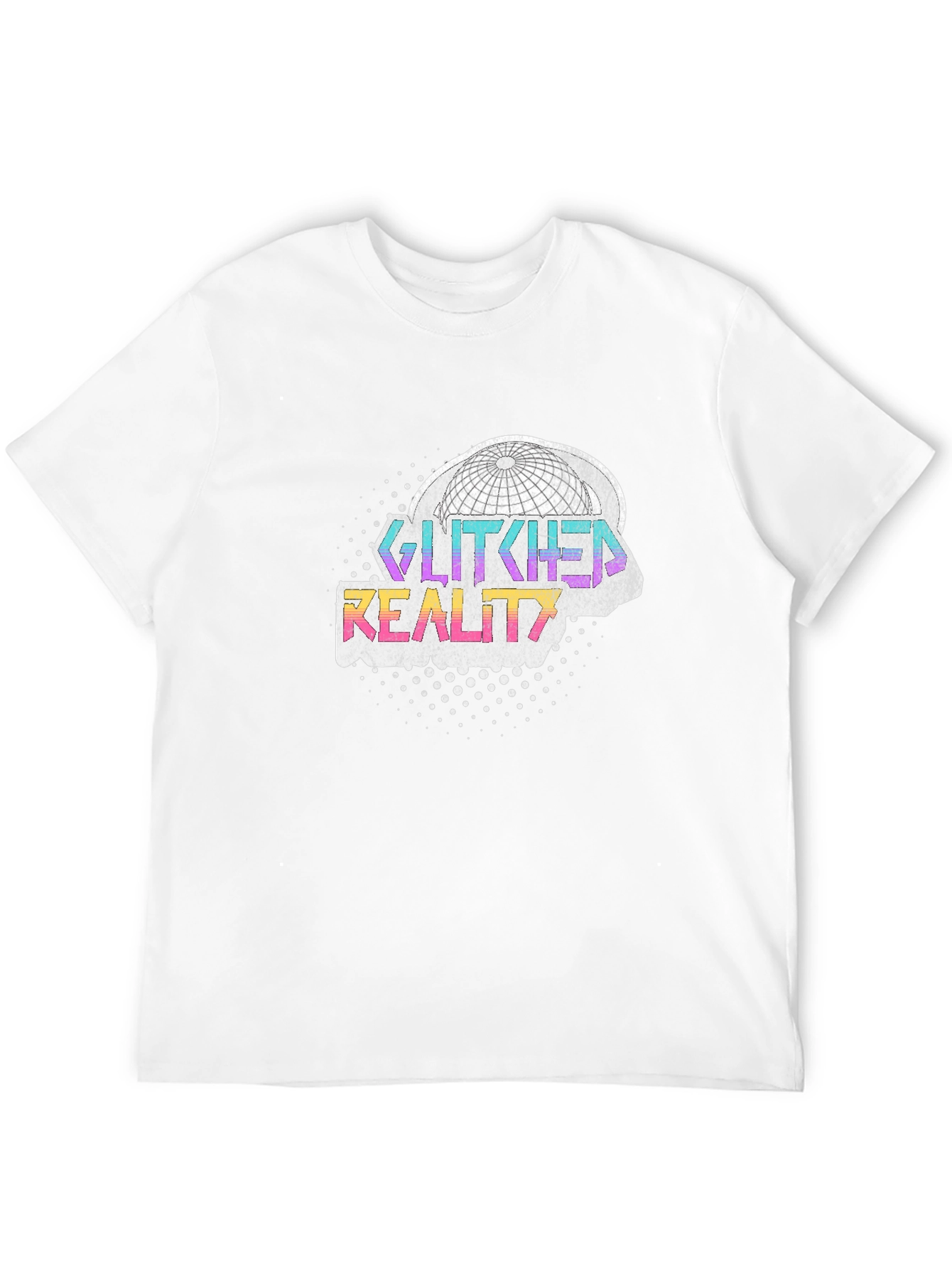 Glitched Reality Graphic Tee - Black Cotton Blend