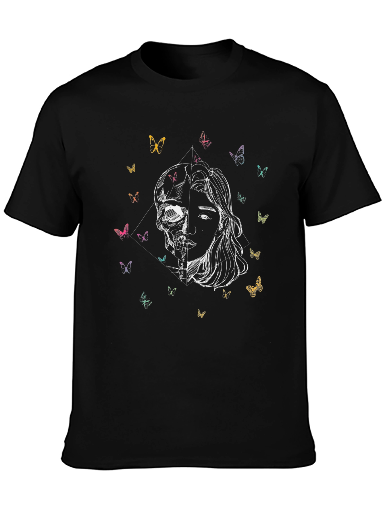 Skull & Beauty Graphic Tee - Black