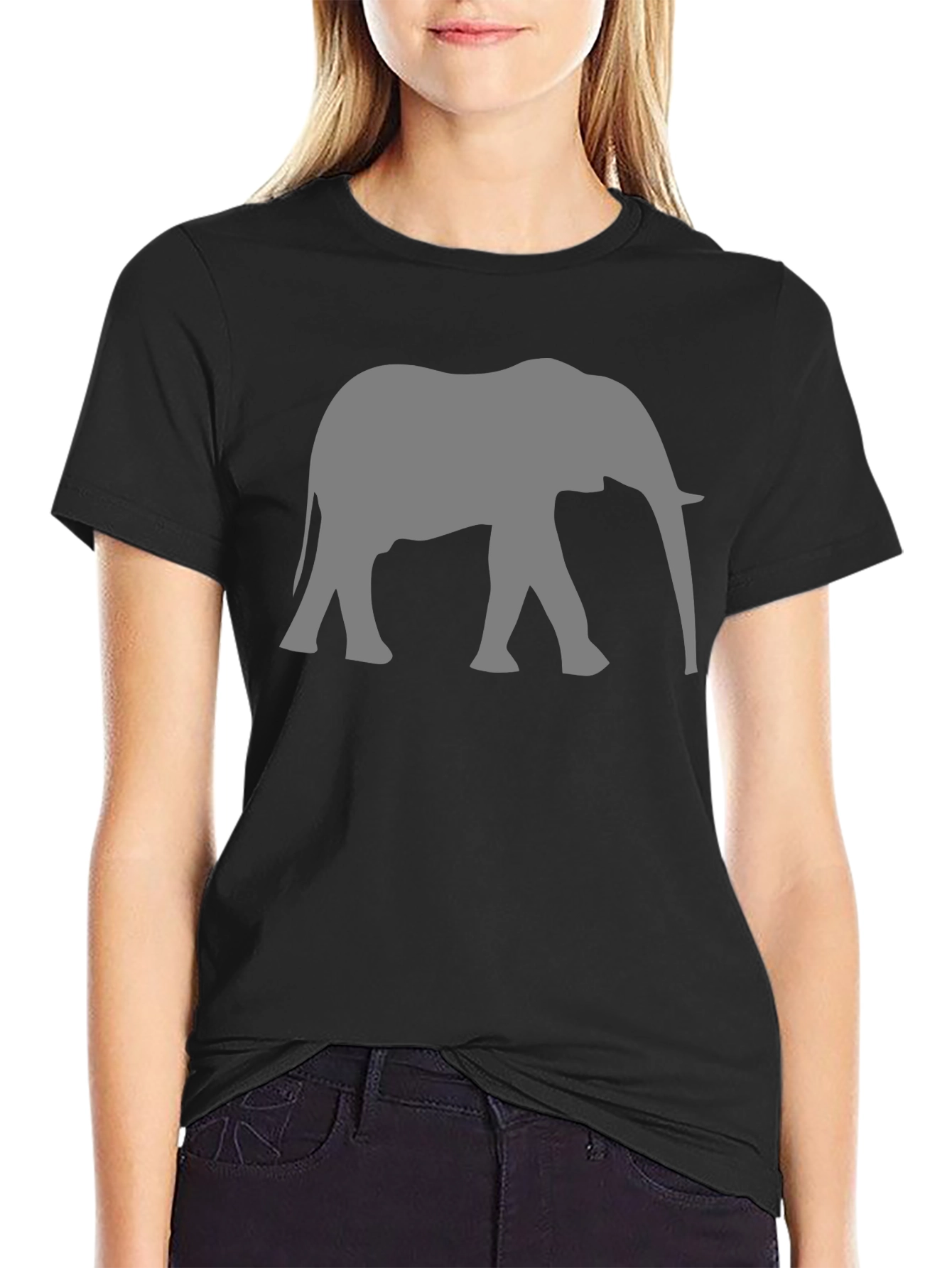Elephant Graphic Tee - Black Cotton Comfort